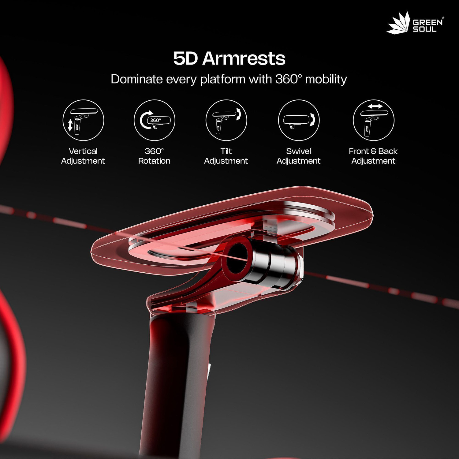 Image of GREEN SOUL Monster Pro |5D Armrest | Ventilated Seats, Massager & ErgoCurve Legrest Gaming Chair