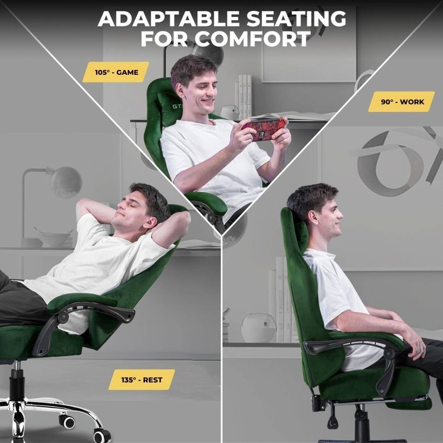 GTPLAYER Silken Gaming Chair with Footrest - Image 4