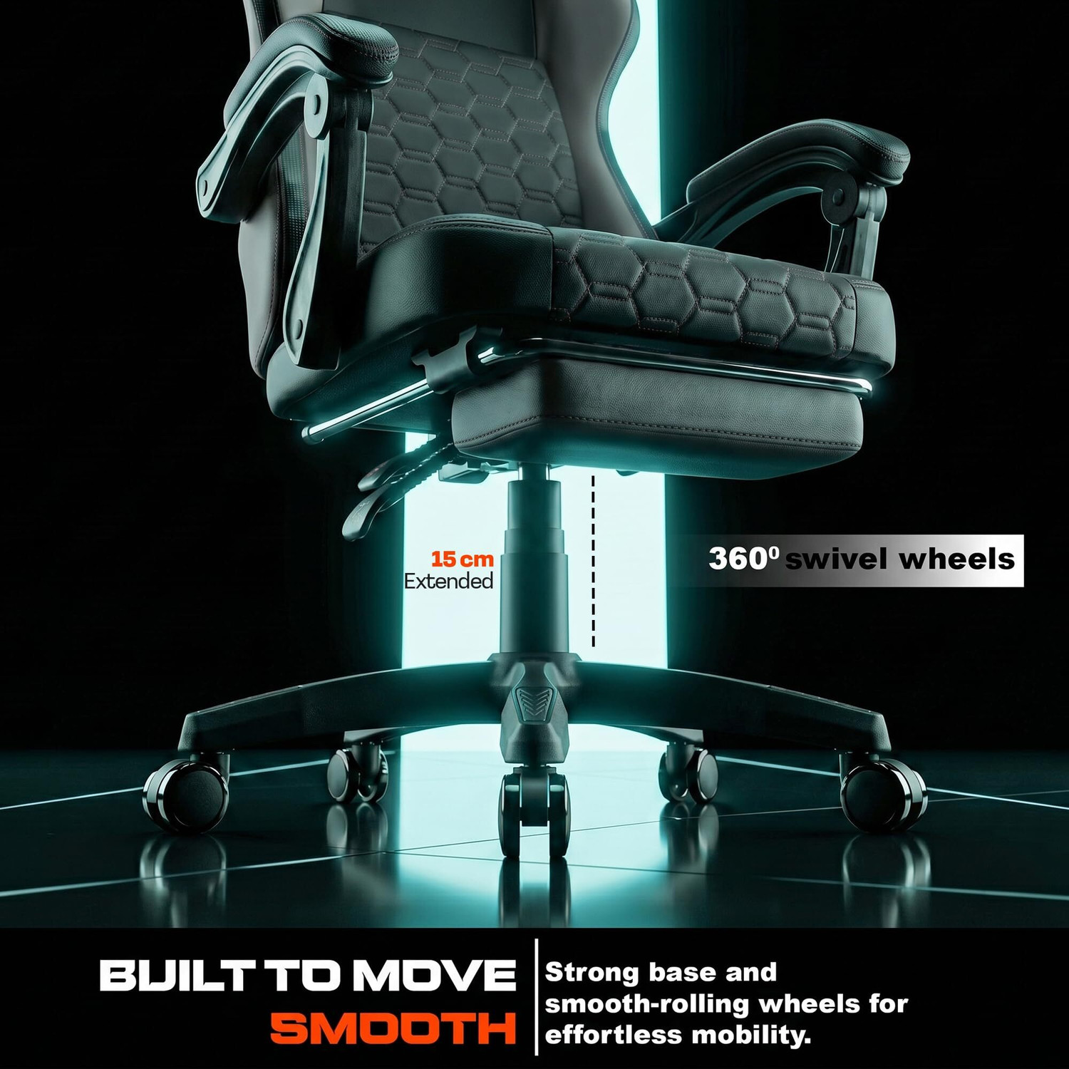 Image of Drogo Pulse Ergonomic Gaming Chair, PU Leather, Lumbar Support, Recliner & Footrest Gaming Chair