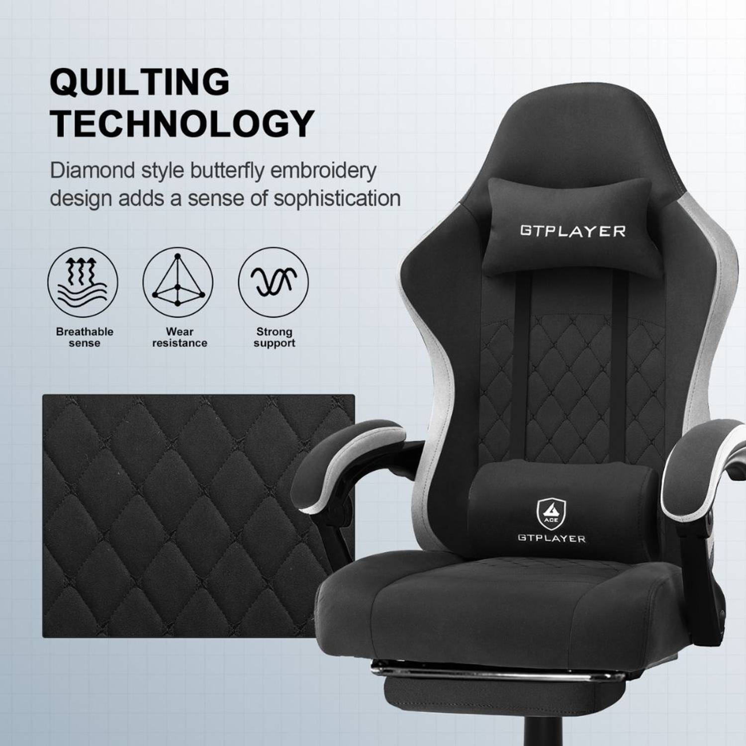 GTPLAYER Cloud Gaming Chair with Footrest - Image 4