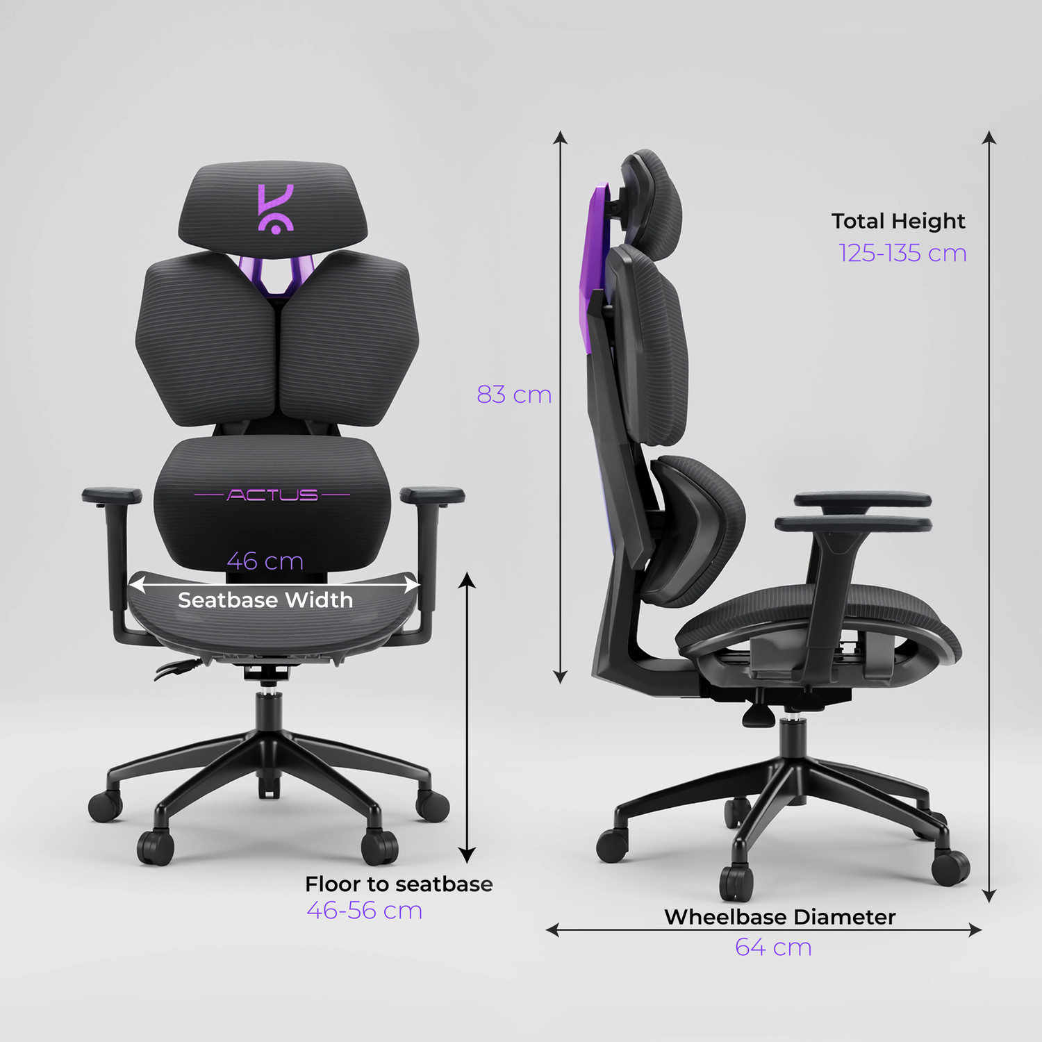 Kreo Actus V2 Gaming Chair with Locking Backrest, Adjustable Headrest ...