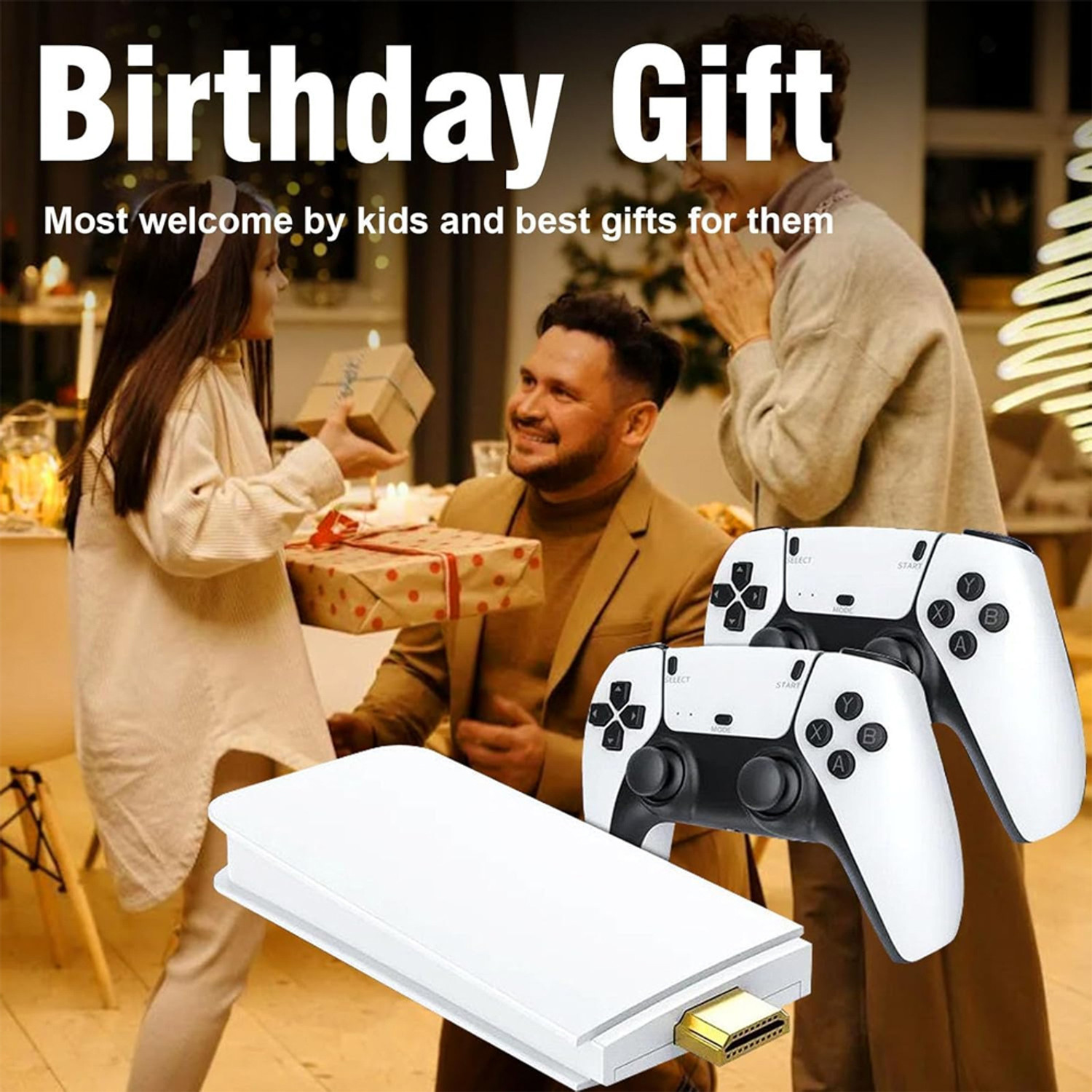 Image of Nizix Retro Gaming Console 4K HD Wireless Game Stick with 2 Controllers 24,000+ Games Handheld Gaming Console