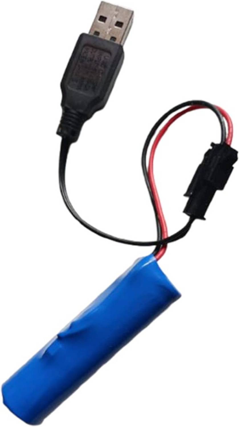 PowerLyt 3.7V 500mAh Lithium RC Toy Car Battery SM-2P Plug with USB Charging Cable Game Battery