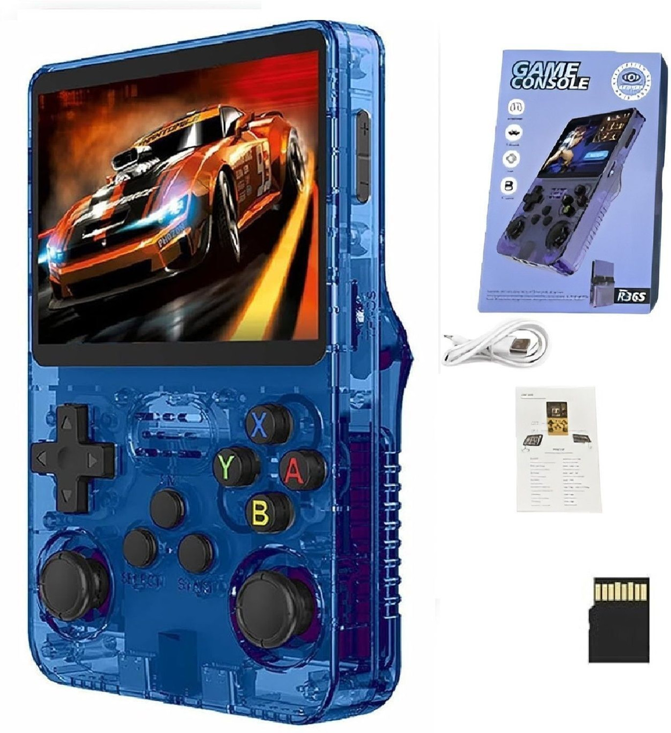 Image of HG WORLD Retro Game R36s gaming console for Portable Style Pocket GameBox Handheld Gaming 3.5 IPS Screen Rechargeable Battery Handheld Console Gaming 64 GB with 15000 + Emulators Hand Video Game