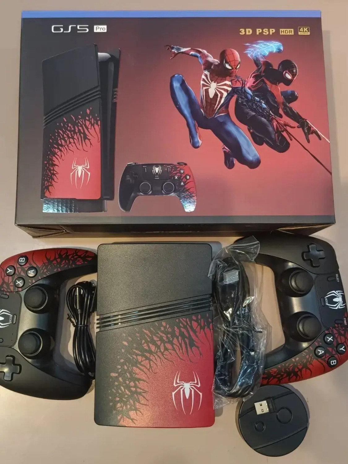 Image of Confiavel GS5 Pro Retro Game Console Spiderman Edititon 64 GB with GTA San Andreas, 52 Emulators, 30,000+ Games Like God Of War ,Tekken, SmackDown