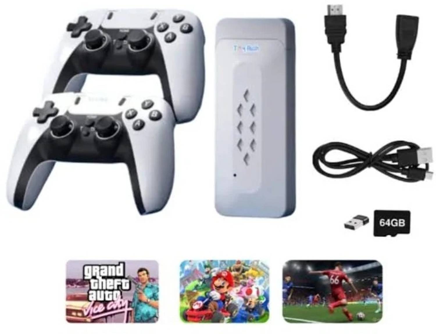 GAMESOUL M22 Retro Game Stick Console 4k 2.4G Dual Wireless Sup Game Box Video Game ForTV Gaming Console For TV ,Old Video Game For Kids (Best Gift & Fun) All Ages 128 GB with with HDMI Output 52+ Emulator, Video Game Hand TV, Video Games For tv
