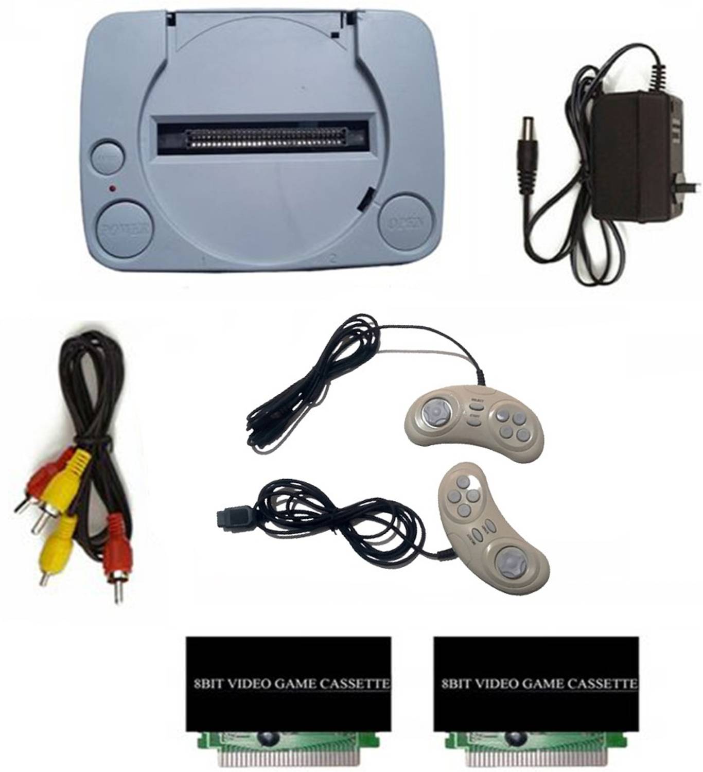 PTCMart extra 2 cassettes old classic 8bit TV video game console