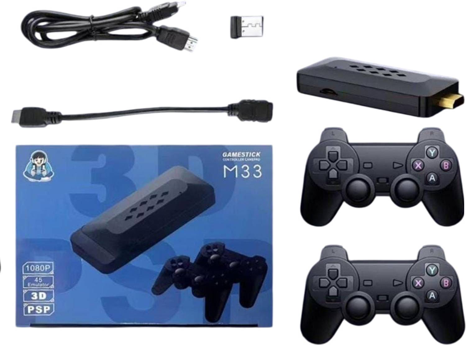 COUNTACH 30k + Games 2.4G 4K 3D M33 Wireless Game Stick TV Output Support 45 emulators 30k+Games GB with Action, Adventure, Fighting, Racing