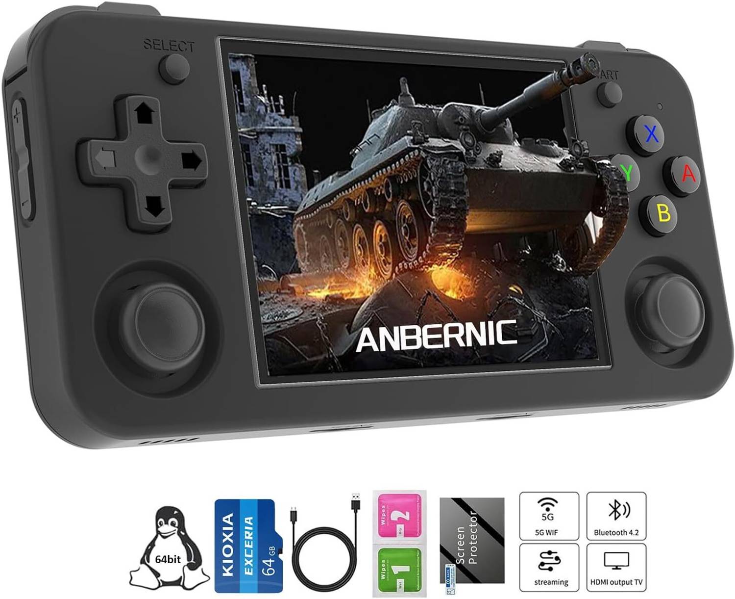 Playtastic RG35XX H Retro Handheld Game Console 64 GB with Linux System 3.5 Inch IPS Screen, Built-in 64G TF Card, 3300 MAH Battery Price in India - Buy Playtastic RG35XX H Retro Handheld Game Console 64 GB with Linux System 3.5 Inch IPS Screen, Built-in 64G TF Card, 3300 MAH Battery Black Online - Playtastic : Flipkart.com