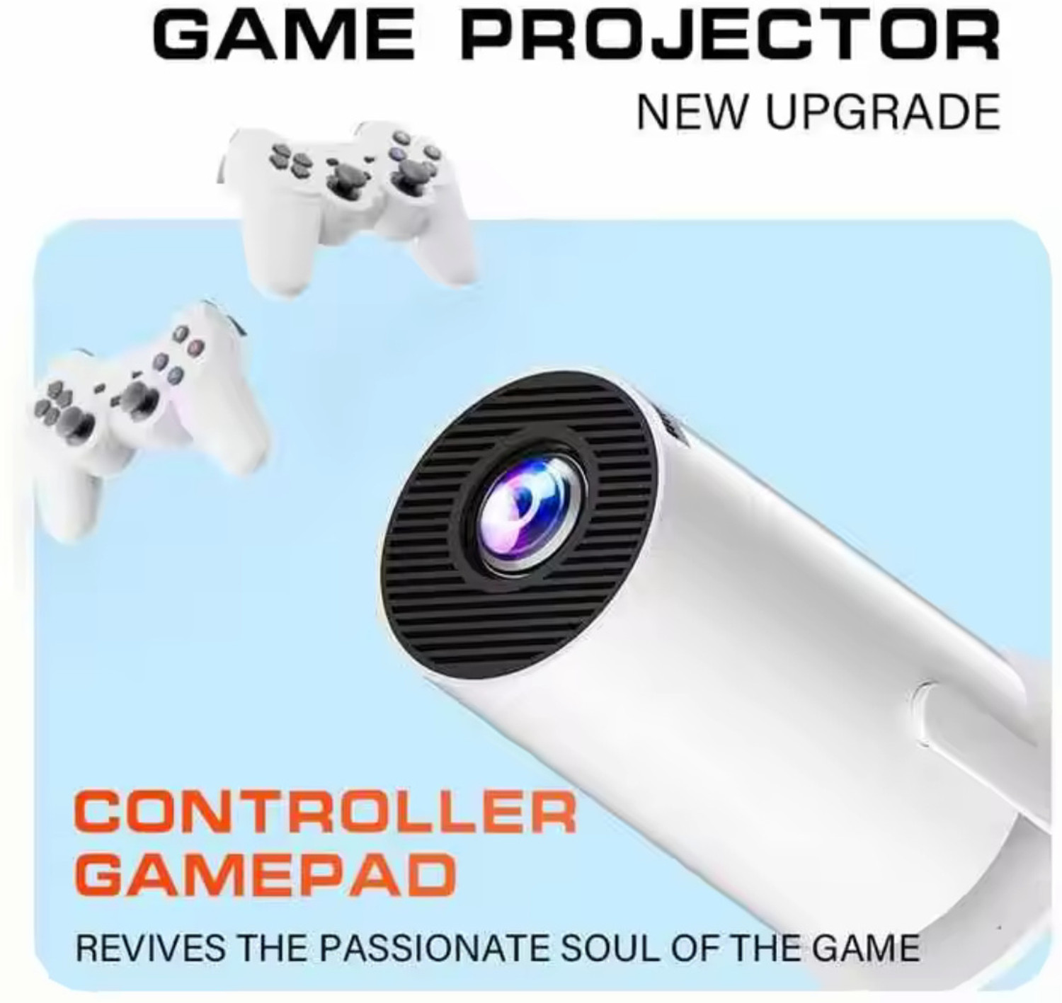 Image of Playtastic M300 Max Retro Video Game Console 64 GB with Android 11 System Mini Portable Intelligent Projector, 2 Wireless Controllers