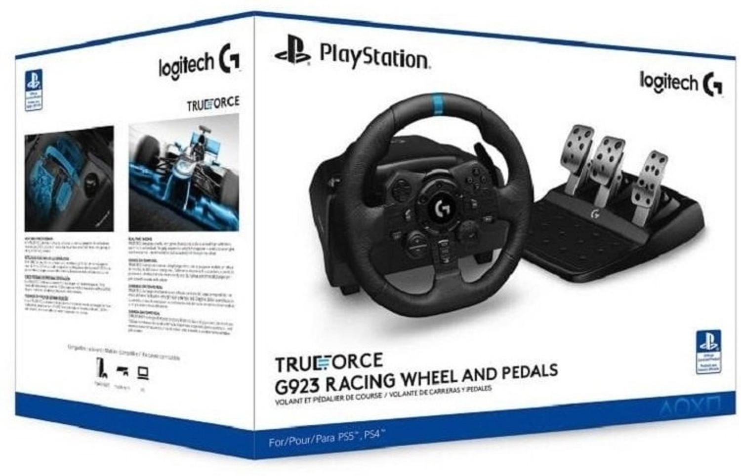 Image of Logitech G923 TRUEFORCE Playstation Edition Gaming Steering Wheel, Real Driving Simulator with 900 Rotation with Dual-Motor Vibrating Force Feedback