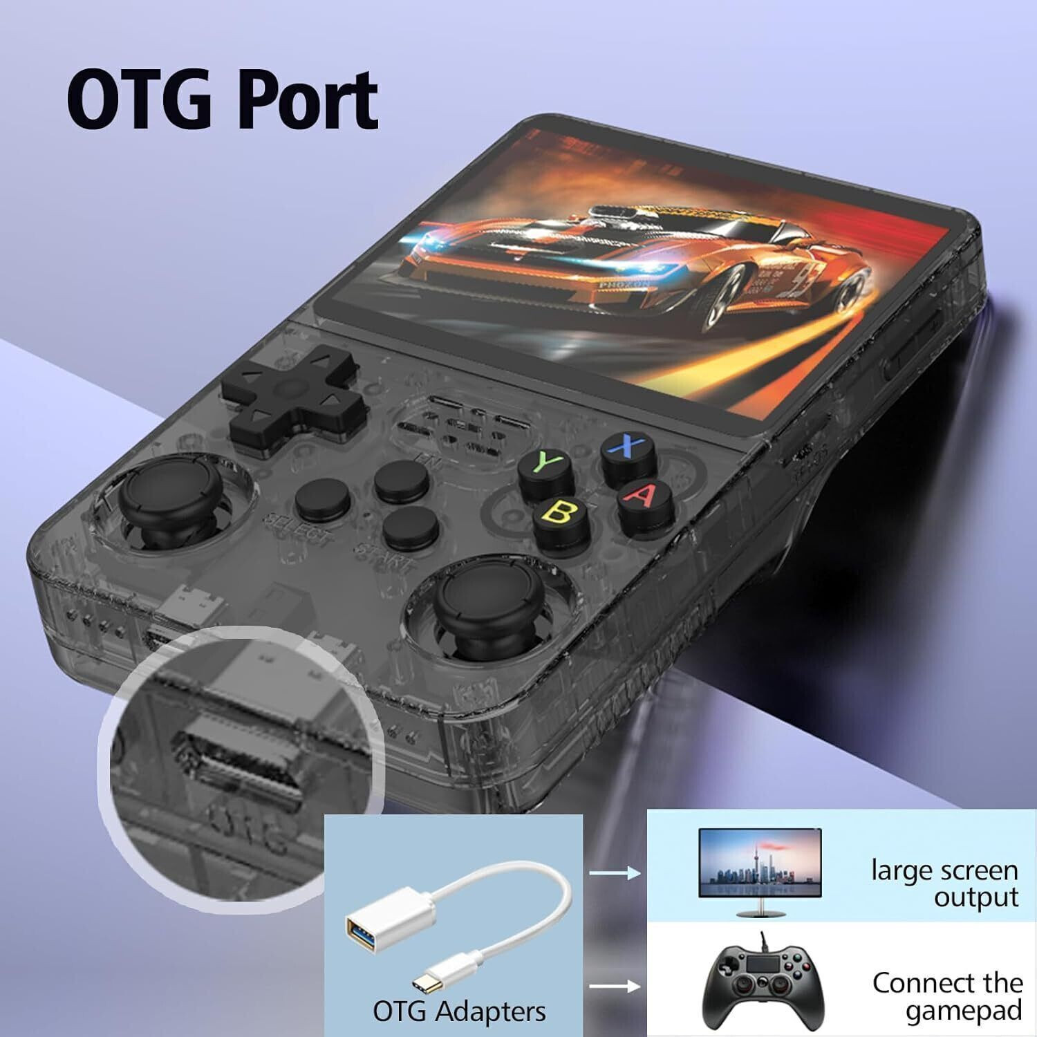 Image of HG WORLD R36S Retro Game Box Classic Video Games Portable Handheld Pocket Console, Revisit Childhood, Retro Old Video Game (Best Gift & Fun) for All Ages 64 GB with Full HD Screen, Video Game Hand, Single Player, 3.5 inch Screen