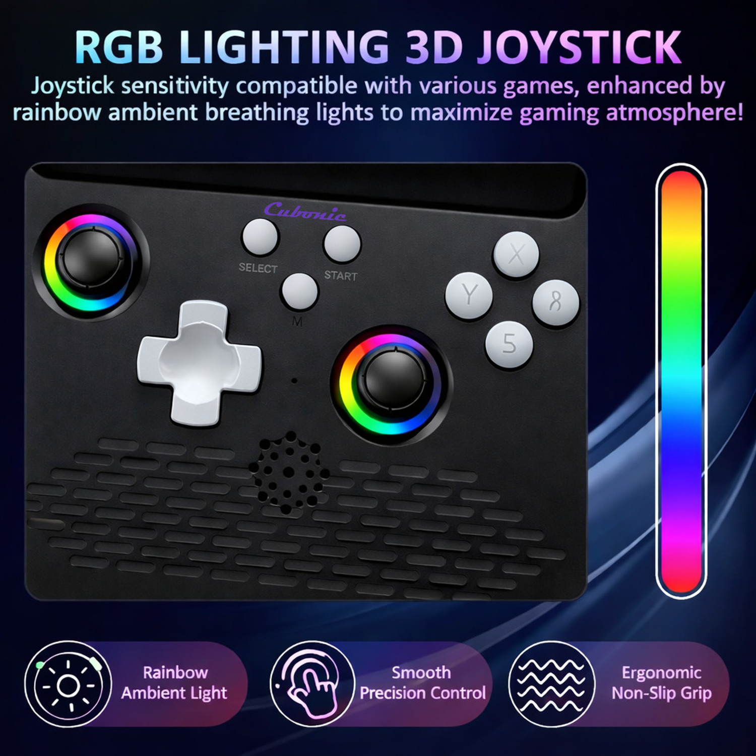 Image of Cubonic SolidPlay H5 Open Source Dual RGB JoyStick, 5 inch HD Display, 34 Emulator 64 GB with Sega, Capcom Play System I-II-III, MAME 2003, NEC, FAMICOM, Super Famicom, Nintendo