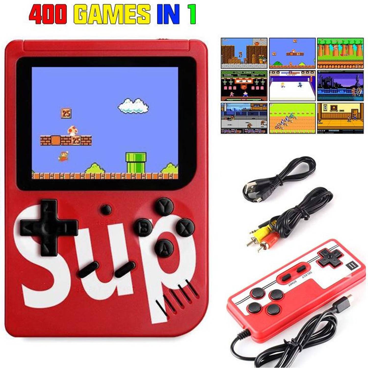 Qaz SUP 400 in 1 Game Box Console Handheld Video Gaming Console
