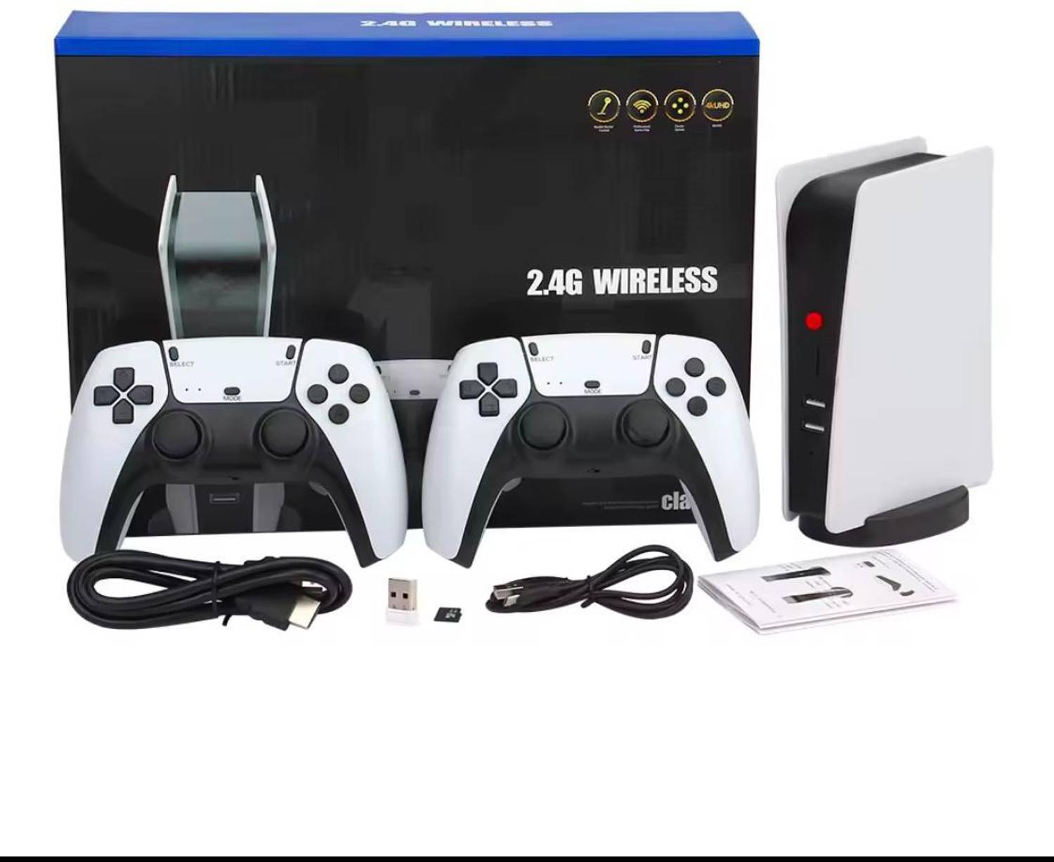 Playtastic M5 Video Game Console 4k Retro Game tv Box 15000+ Free Games 64 GB with Plug & Play TV Gaming Box, 2 Wireless Controllers
