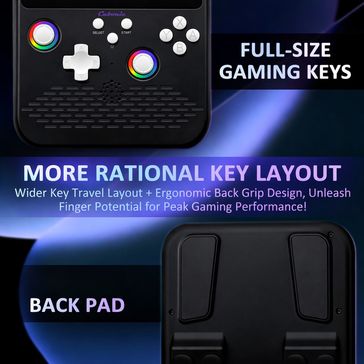 Image of Cubonic SolidPlay H5 Open Source Dual RGB JoyStick, 5 inch HD Display, 34 Emulator 64 GB with Sega, Capcom Play System I-II-III, MAME 2003, NEC, FAMICOM, Super Famicom, Nintendo