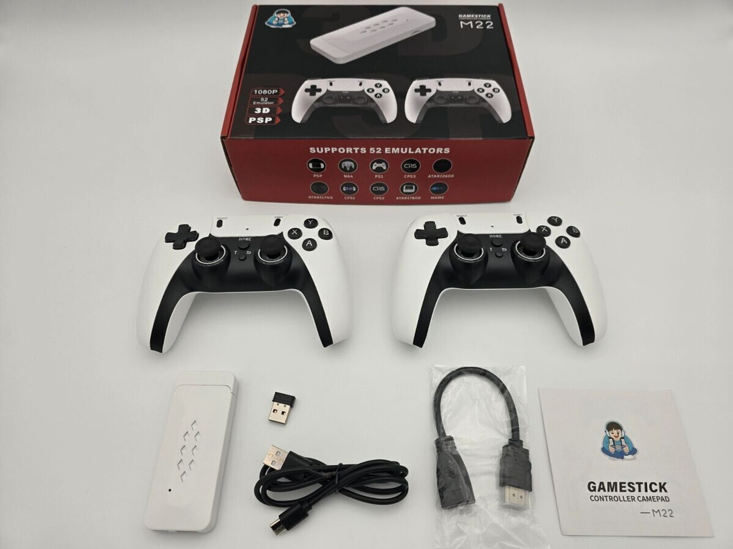 Image of EXtreme M22 Game Stick Retro Video Game Console with 2 Wireless Controller 64 GB with Yes