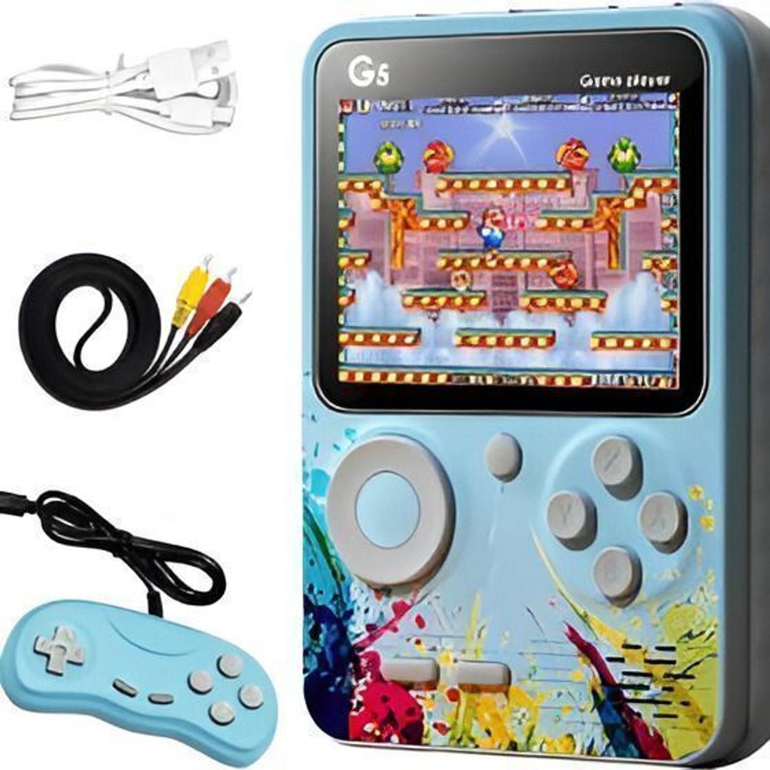 HG WORLD G5 Retro Mini Game Box 2 Player Classic Tv Video Game Handheld Portable Pocket Gaming console for tv ,old video game for kids (Best Gift & Fun) All Ages 128 MB GB with Full HD AV Output With Extra Remote, Video Game Hand TV, video games for tv