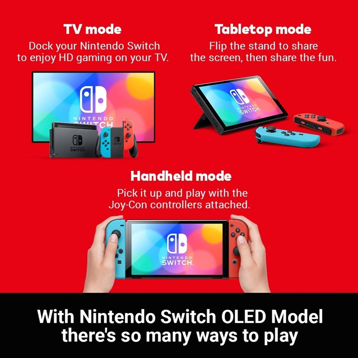 Image of NINTENDO Switch OLED Portable Gaming Console for Seamless Play on TV,Tabletop or Handheld Built-in Wi-Fi & Multiplayer Joy-Con Controls, Enhanced Audio, Long Battery, 64 GB with 7-Inch Vibrant Display Screen, Support Classics, Mario Odyssey, Zelda, Pokemon, Smash Bros