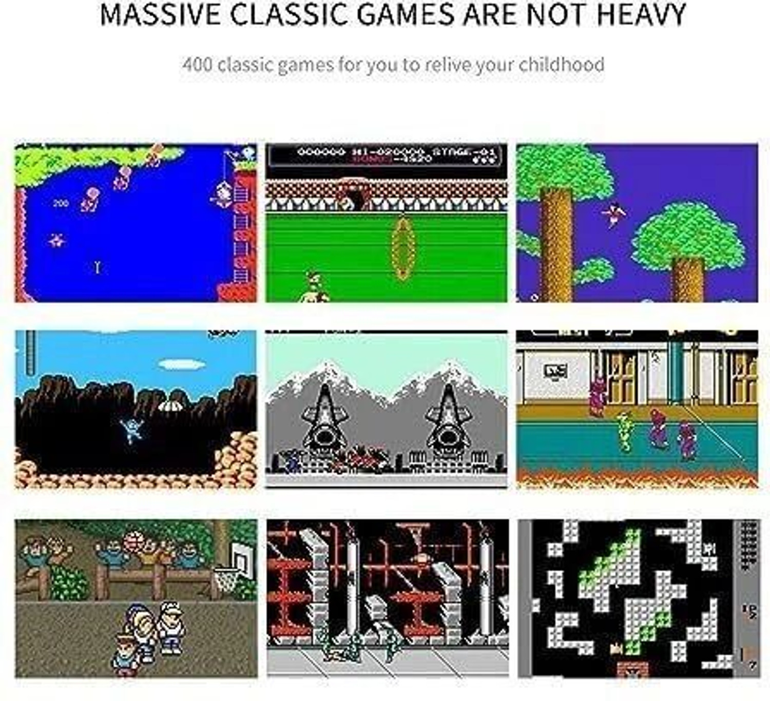 Image of HG WORLD Sup R35X 2 Player Retro 400+ Classic Video Games Portable Gaming Console 128 MB with 3.5 inch Screen, Contra, Turtles, Tank, Bomber Man, Aladdin, Etc