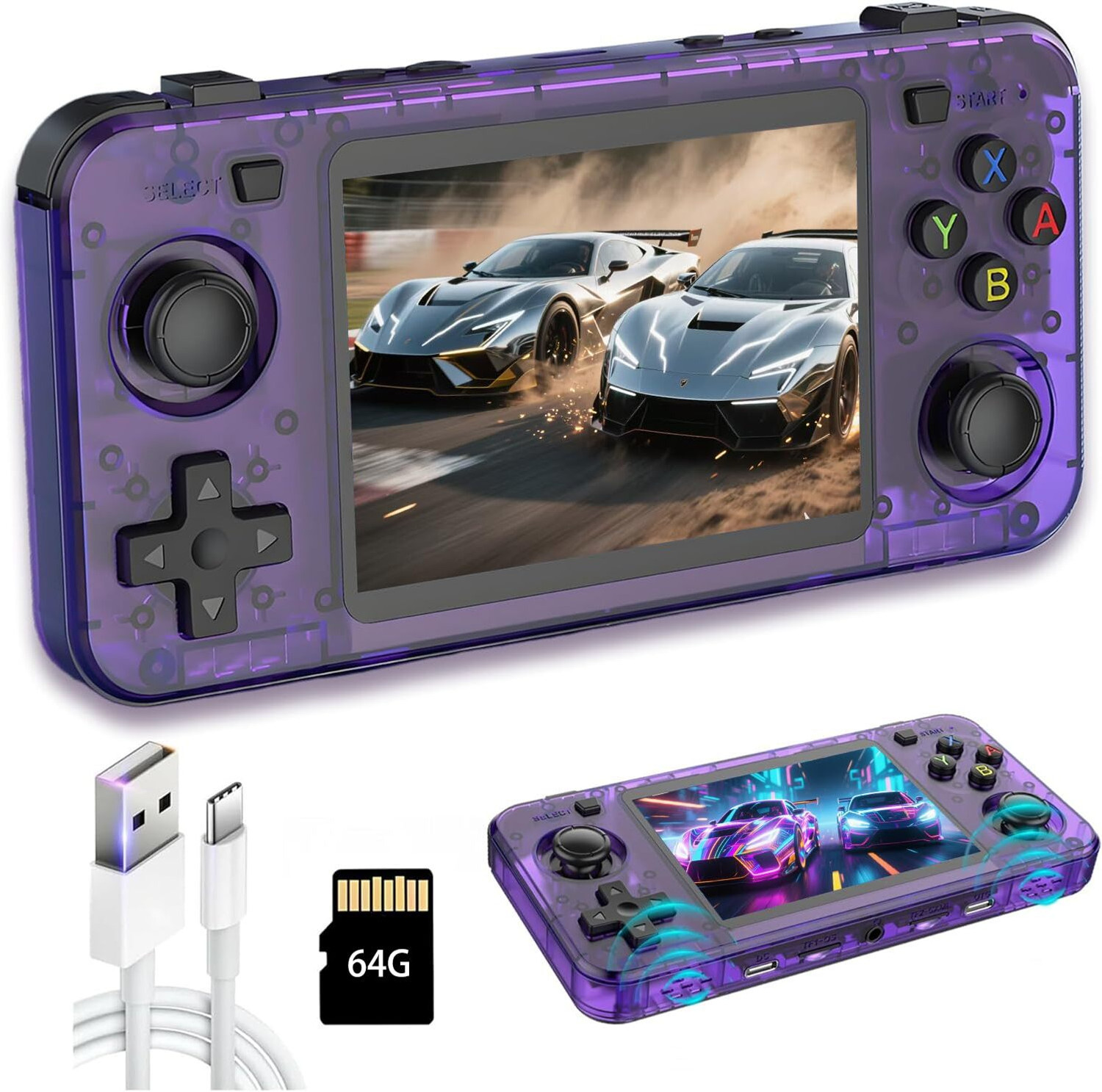 Image of Playtastic R36H Game Console 3.5 inch Retro Emulator System 64 GB with 15000+Preinstall video game Mario ,GTA Vice City