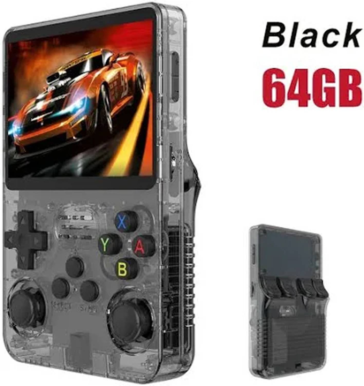 GROZA R36S Classic Pocket Gaming Console 64GB Retro Emulator Handheld Device 64 GB with 10000+ Support Classic Games And work with 20 emulators.