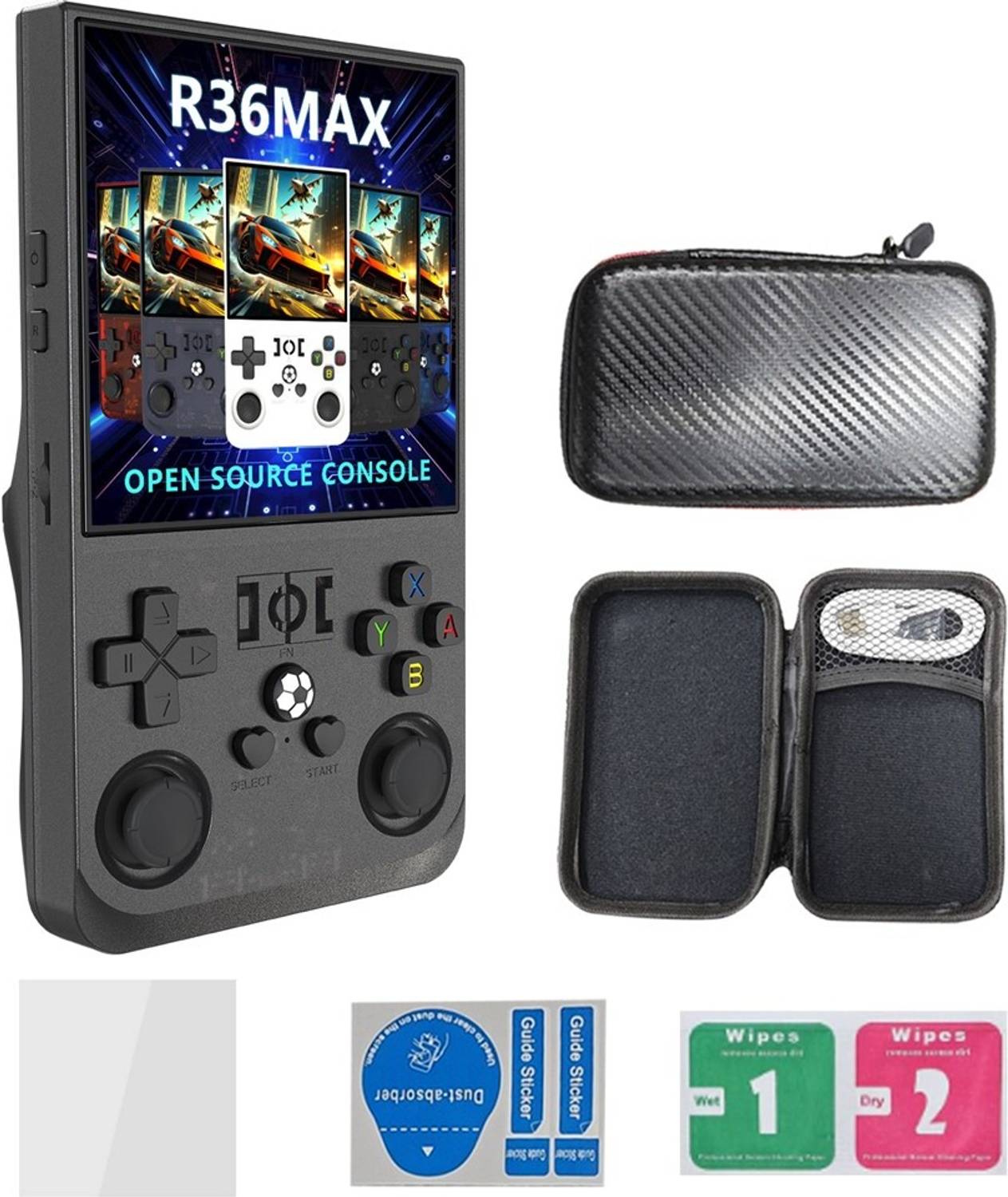 Playtastic R36S Max Retro Game Console 4 inch Retro Emulator System 64 GB with 15000+Preinstall video game Mario ,GTA Vice City