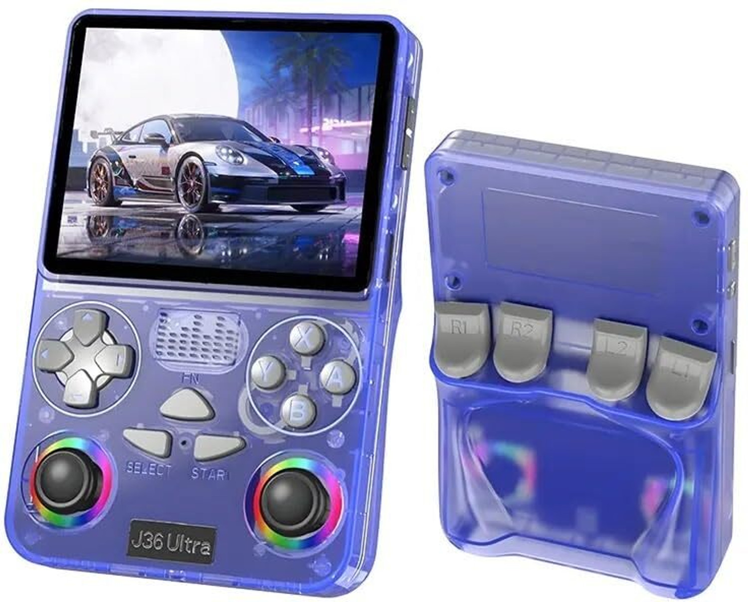 Image of Playtastic J36 Ultra Game Console 4 inch Retro Emulator System 64 GB with RGB joystick lighting & Built-in YouTube support