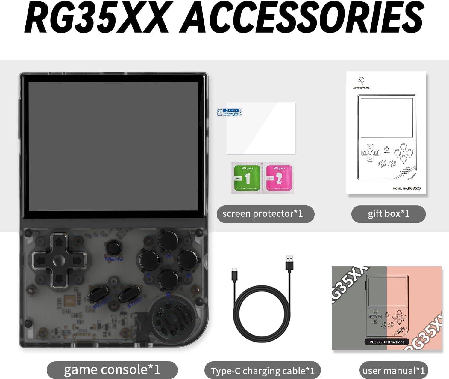 EXtreme RG35XX Retro Handheld Game Console 64 GB with 30000+ Game, with Linux System 3.5 Inch IPS Screen, Built-in 64G TF Card