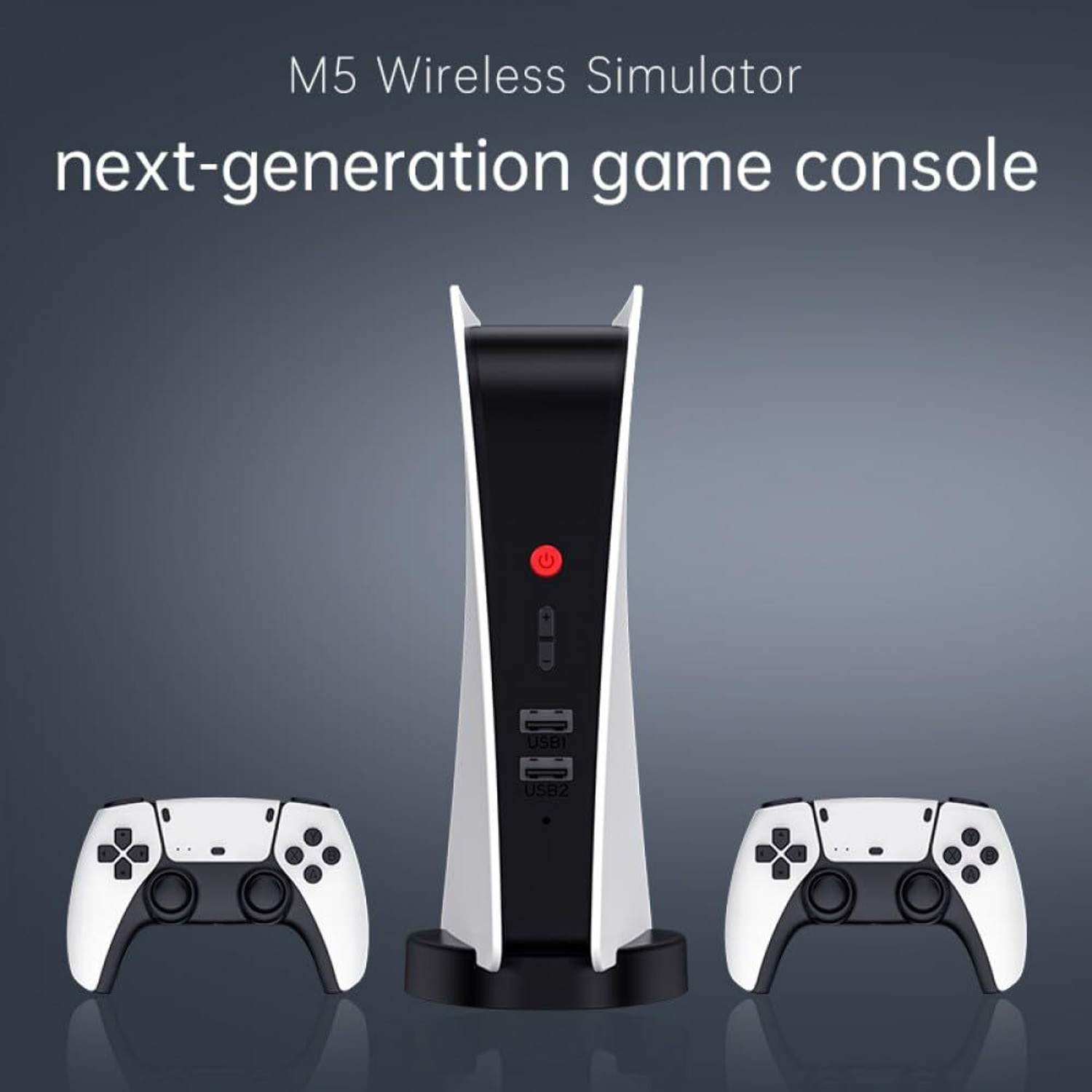 Image of Playtastic M5 Video Game Console 4k Retro Game tv Box 64 GB with 15000+ Free Games, Two Wireless Controllers for PS-1 /CPS /FC /GBA Arcade Gaming