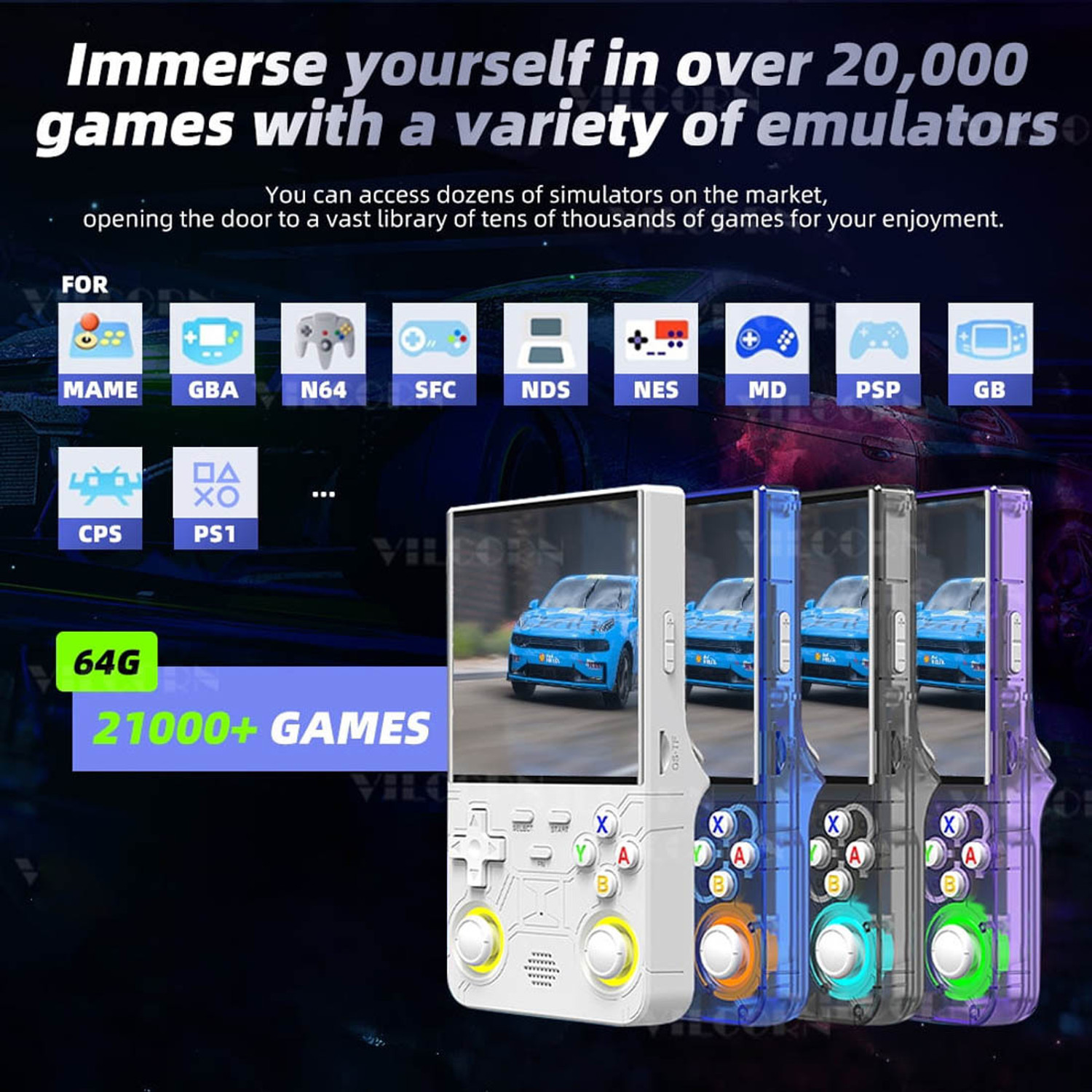Image of R36 Ultra Retro Game Console 4 inch IPS, 64GB 15000+ Games, 13+ Emulators Anniversary Edition