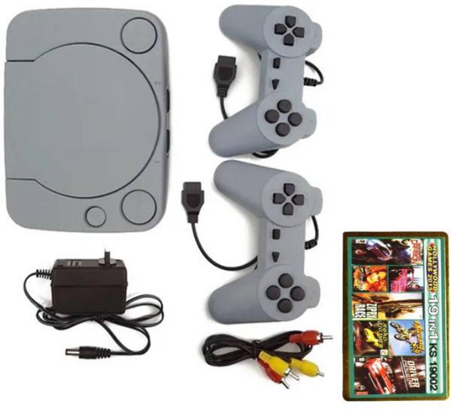 PTCMart 19 in 1 Cassette With 8 Bit Tv Video Game Console With Inbuilt Games NA GB with Contra, Super Mario Bros, F1 Race, Cricket Game