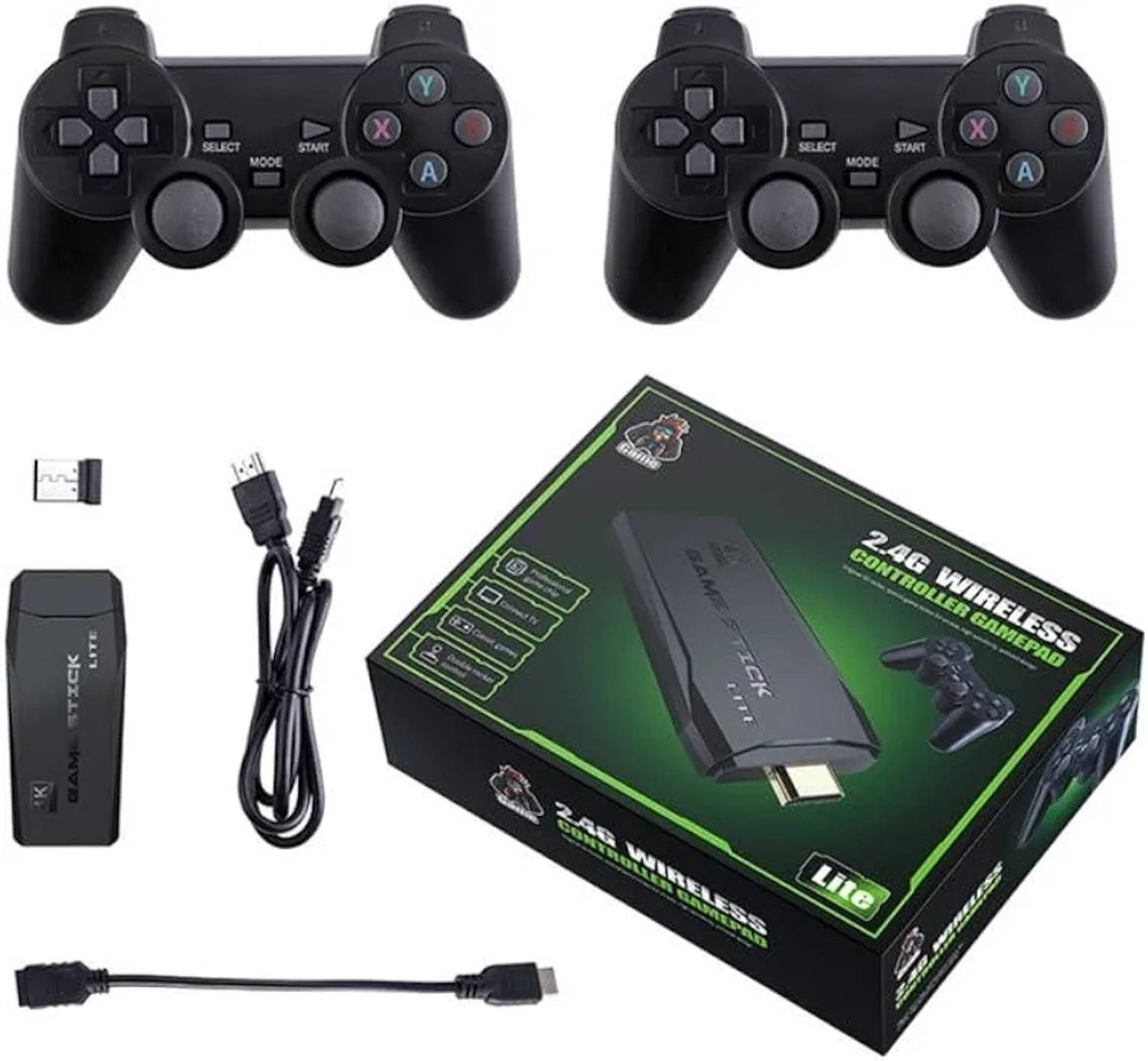 TechnoGenGames Retro Game Stick 2.4G Wireless Classic Video Game Portable Pocket Gaming Console Joystick