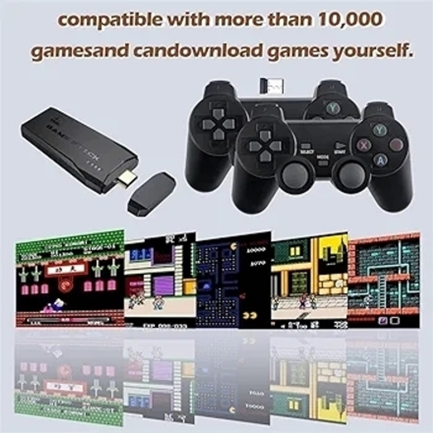 Image of TechnoGenGames Retro Game Stick 2.4G Wireless Classic Video Game Portable Pocket Gaming Console Joystick