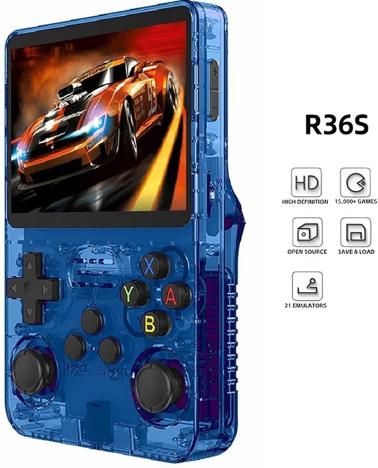 Image of HG WORLD Retro Game R36s gaming console for Portable Style Pocket GameBox Handheld Gaming 3.5 IPS Screen Rechargeable Battery Handheld Console Gaming 64 GB with 15000 + Emulators Hand Video Game