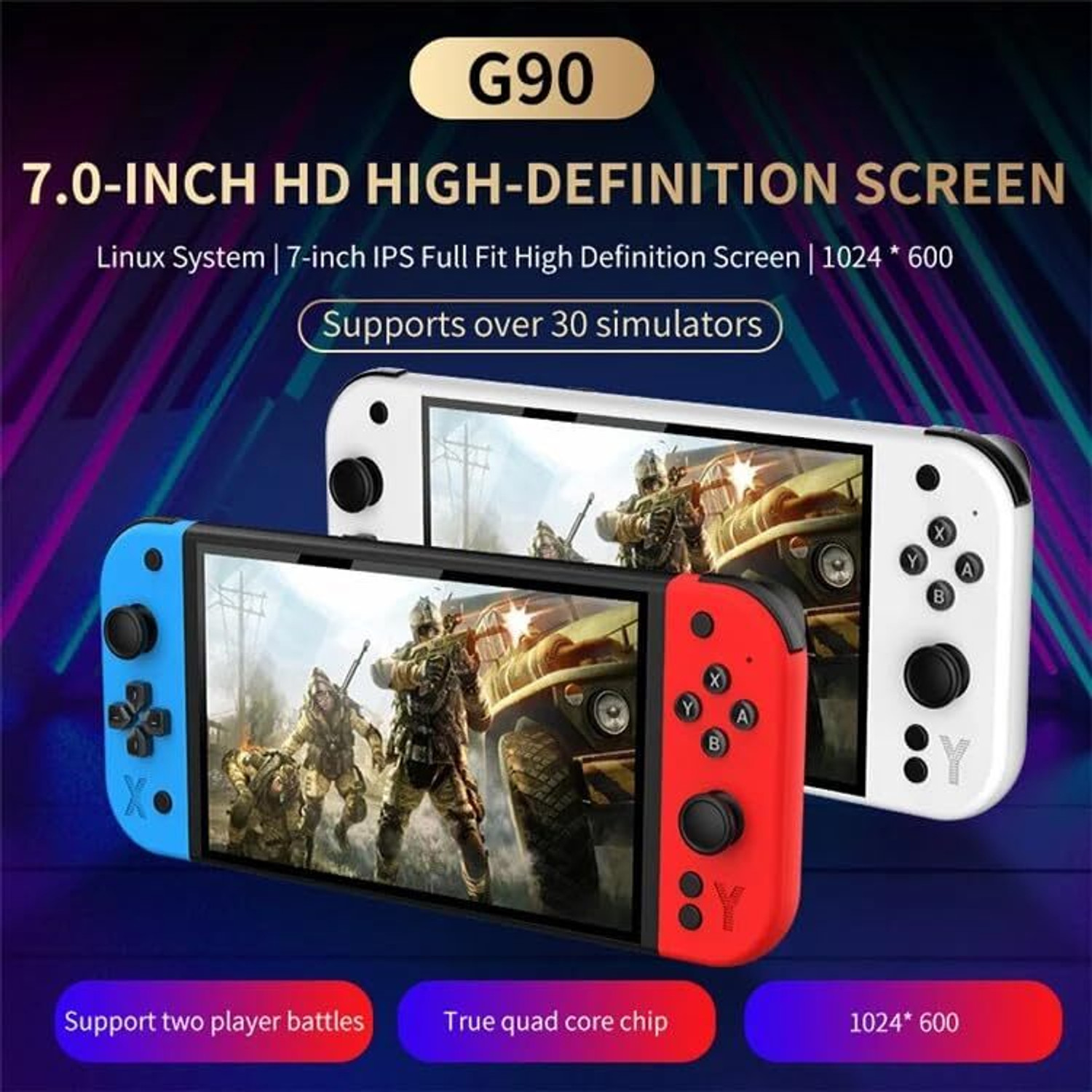 Image of GAMESOUL G90 Handheld Game Console Multi-System Emulator Arcade Gaming Controller Revisit Childhood, Retro Old Video Game (Best Gift & Fun) for All Ages 64 GB with Modern Gamer Love by Fans of Portable, PS5,PS4,PS3,PS2,PS1, Xbox,Nintendo Switch