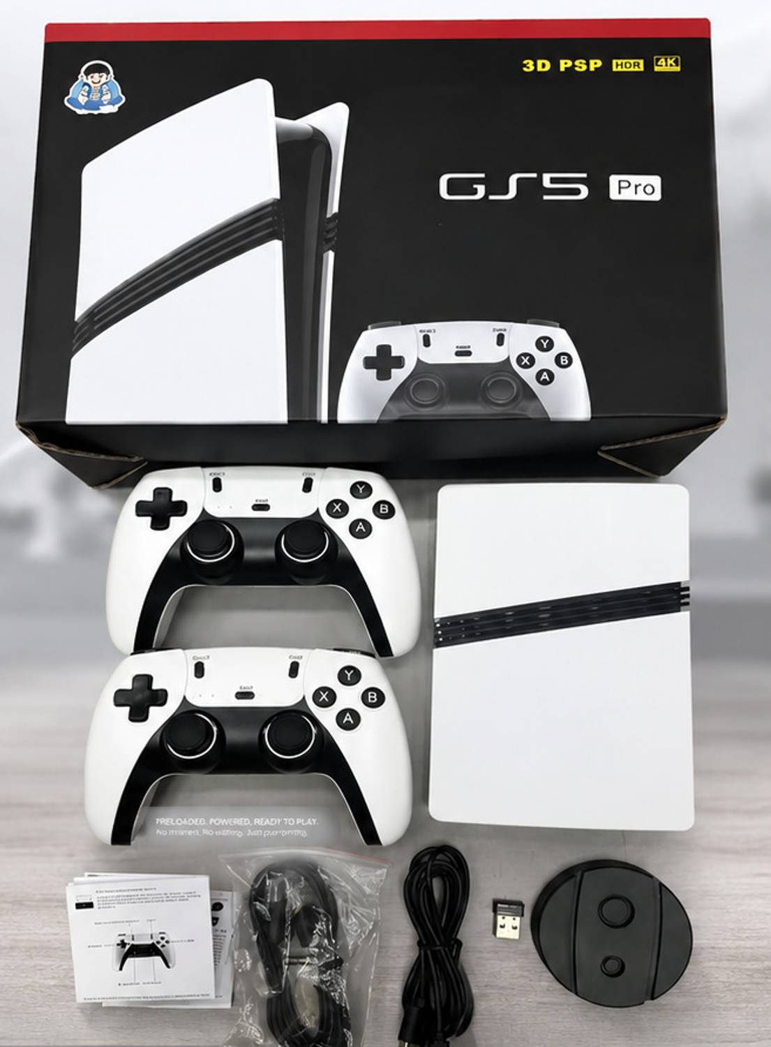 Playtastic GS5 Pro Classic TV Video Game Console with 4K HD Output 64 GB with with 25000 Games like God of War , Tekken, 53 Simulators for PSP Games