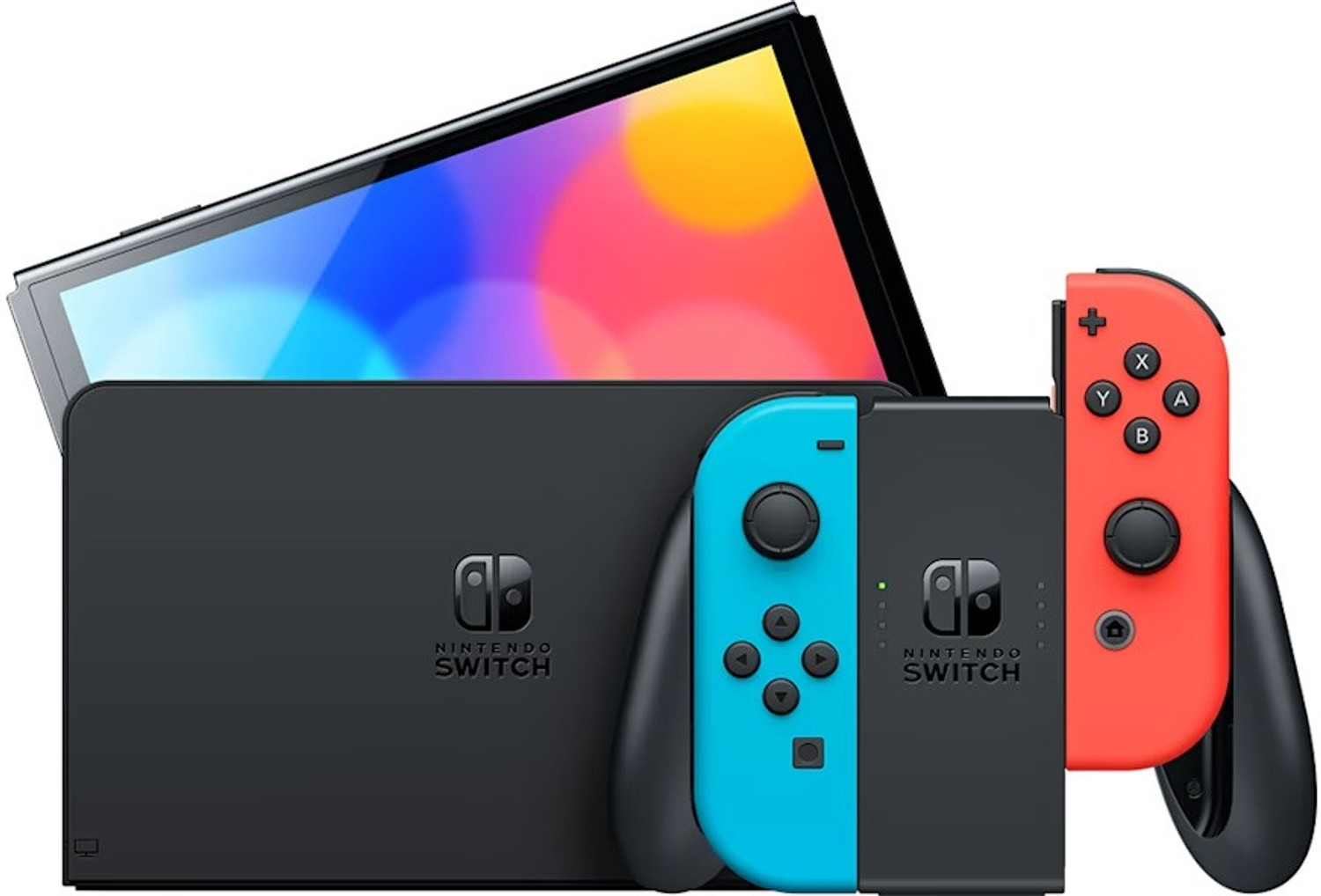 Image of NINTENDO Switch OLED Portable Gaming Console for Seamless Play on TV,Tabletop or Handheld Built-in Wi-Fi & Multiplayer Joy-Con Controls, Enhanced Audio, Long Battery, 64 GB with 7-Inch Vibrant Display Screen, Support Classics, Mario Odyssey, Zelda, Pokemon, Smash Bros