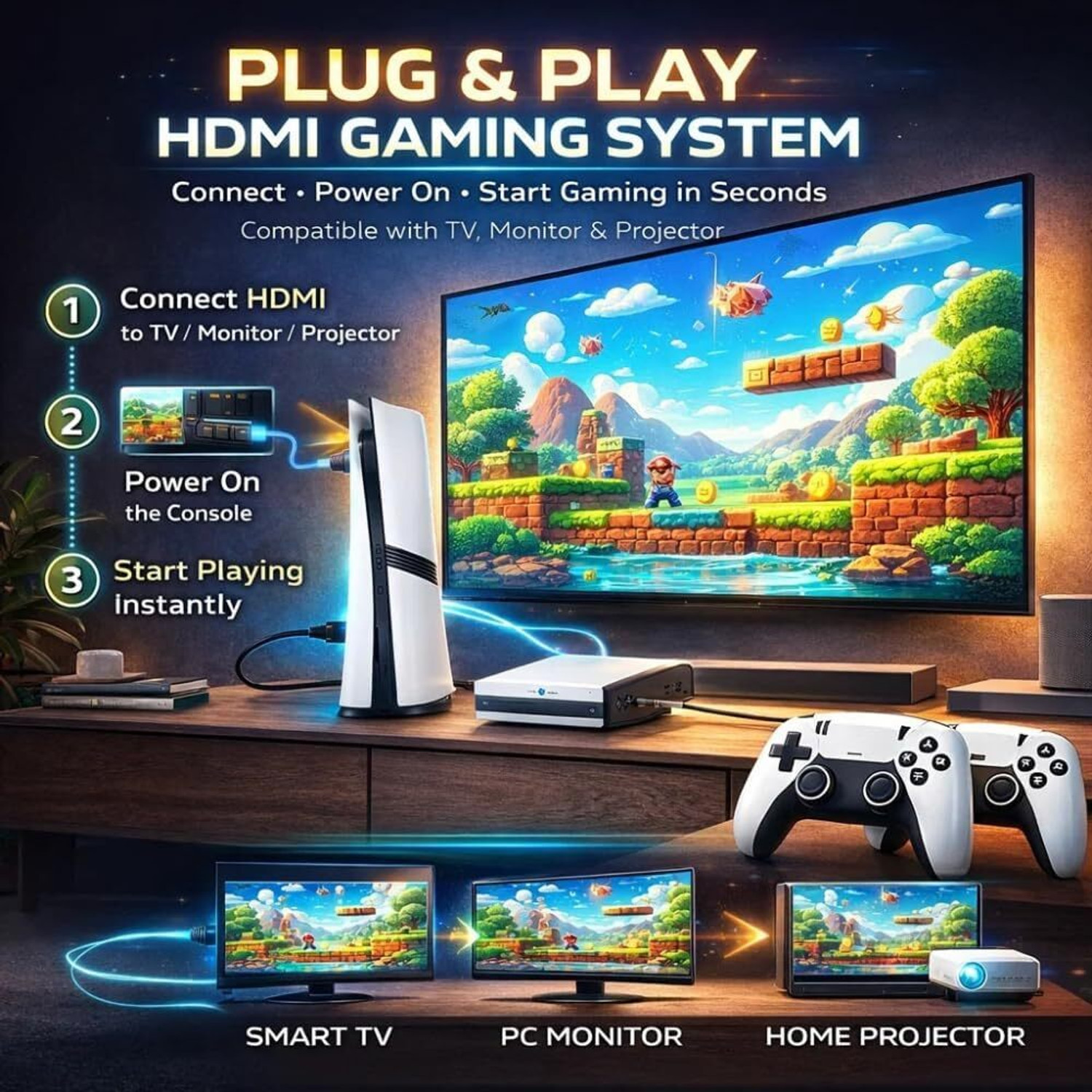 Image of SHAILRON M15 2.4GHz Wireless TV Game,9+ Emulators, 20,000+ Games Wi-fi Gamepad