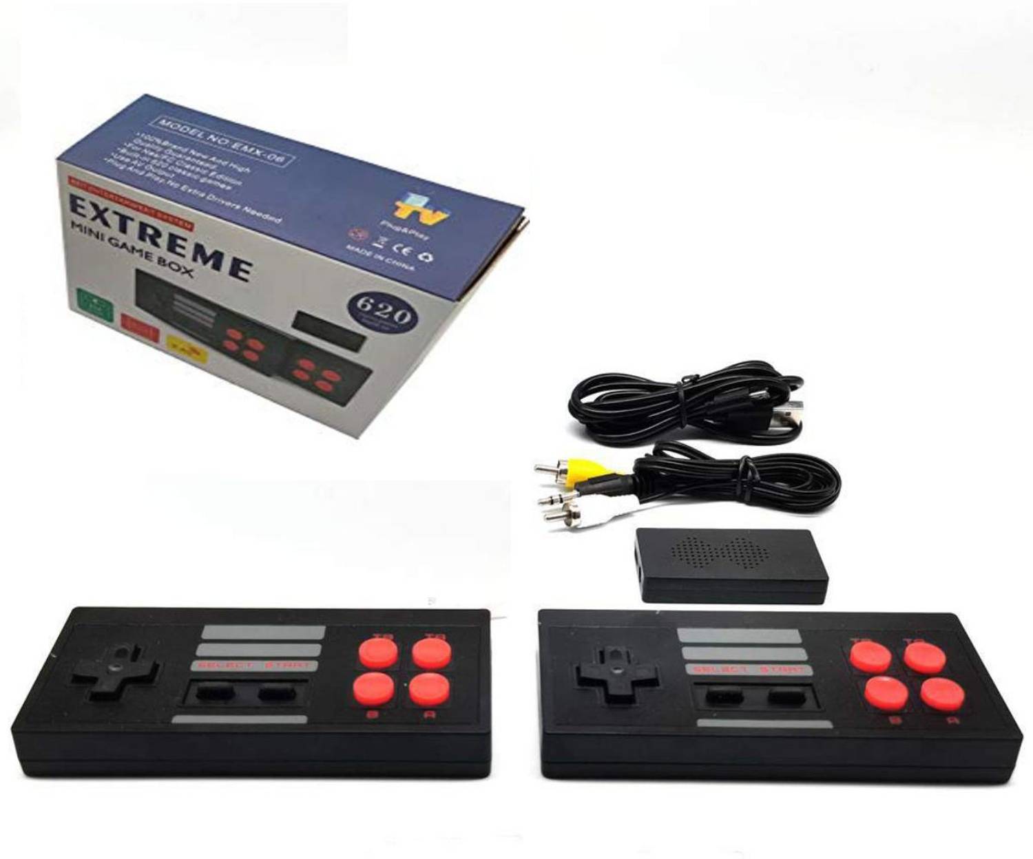 GROZA Wireless GAME STICK CONSOLE Gaming Box-Extreme Mini (342+Games)8 BIT VIDEO GAMES 64 GB with SUPER MARIO:new contra:street-fighter:sky-force:MARIO BROS:CONTRA :micky mouse
