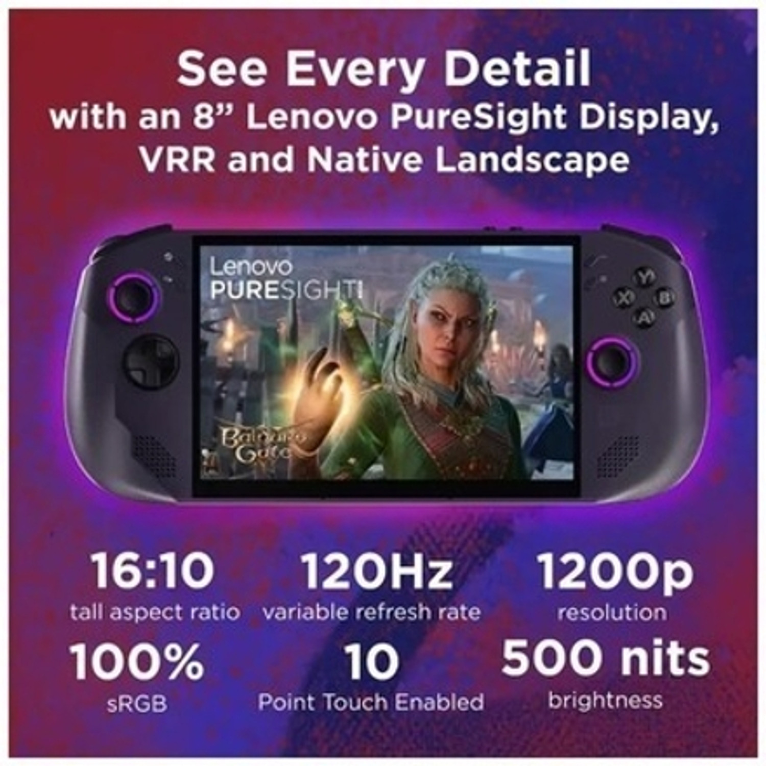 Image of Lenovo Legion Go S 8APU1 Portable Handheld Gaming Console, AMD Ryzen Z1 Extreme 8 inch Display with 500nits Brightness,55.5Wh Rechargeable Battery,1TB SSD-32GB RAM with Radeon Graphics, Windows 11 Mini Mobile Game, Perfect Gift For Gamers