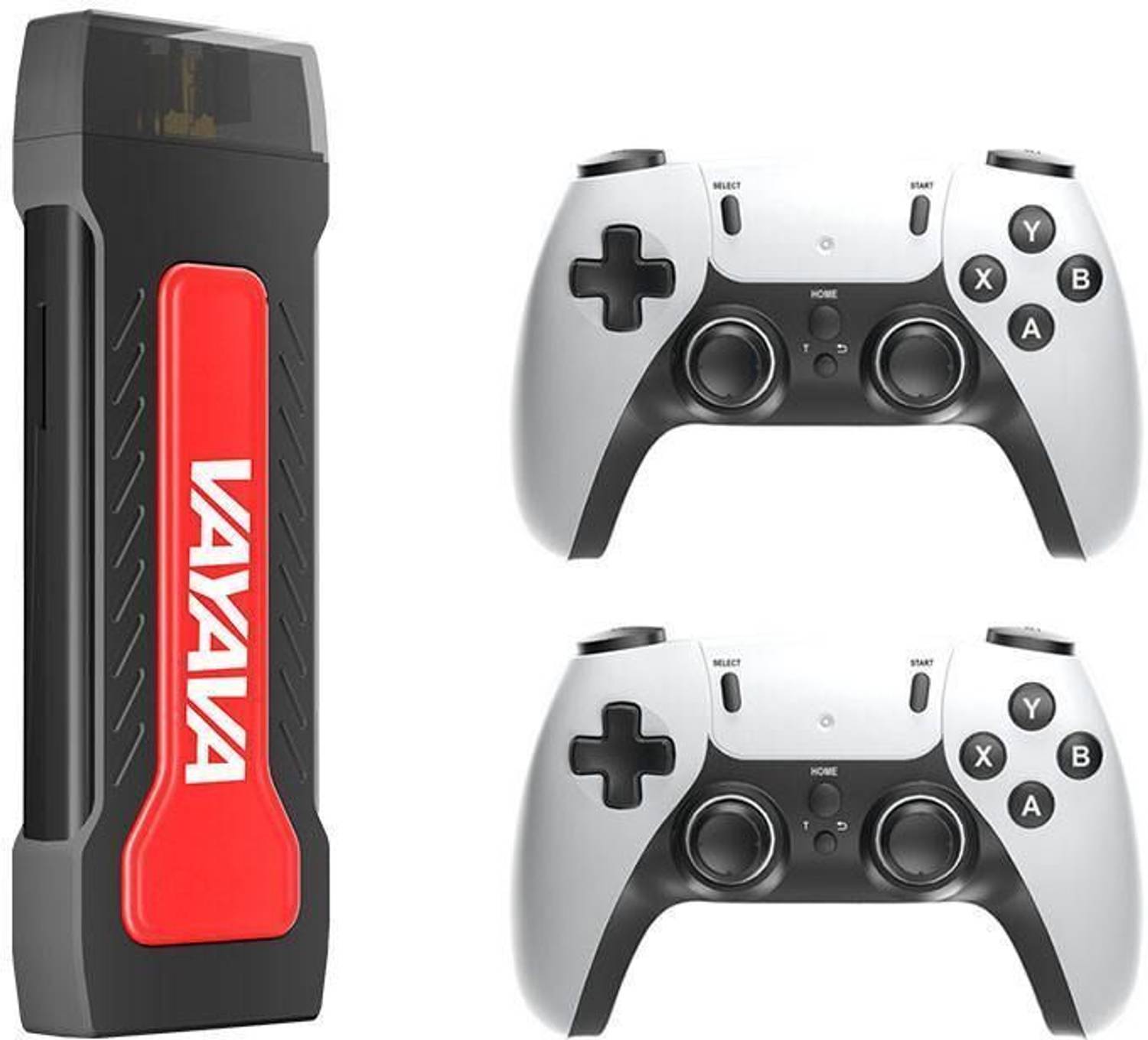 Playtastic GD30 Gamestick Video Game Console with 30000 Built In Classic Retro 2D 3D Games 128 GB with 2 wireless 2.4G Controllers