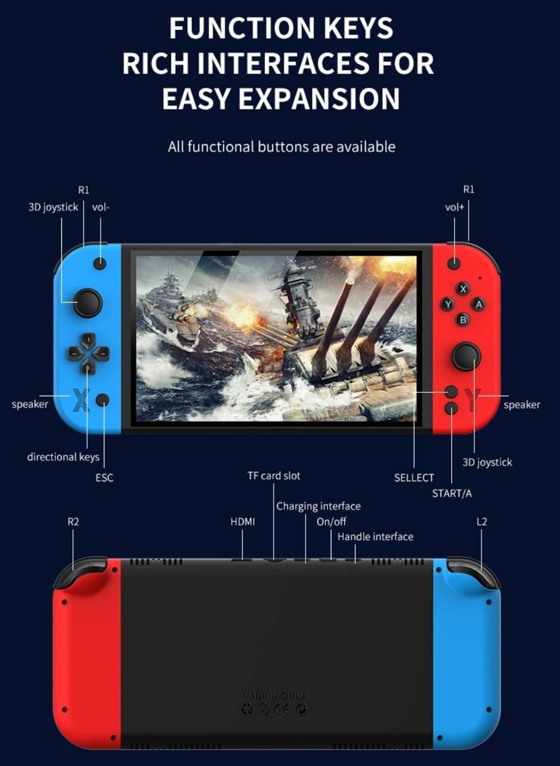 HG WORLD G90 7 Inch Handheld Gaming Console - Image 5