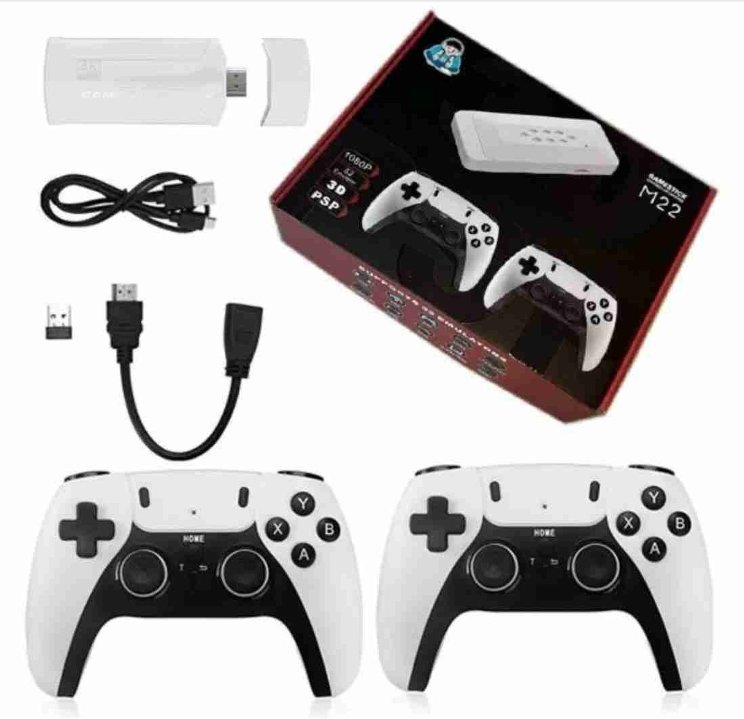 Image of EXtreme M22 Game Stick Retro Video Game Console with 2 Wireless Controller 64 GB with Yes