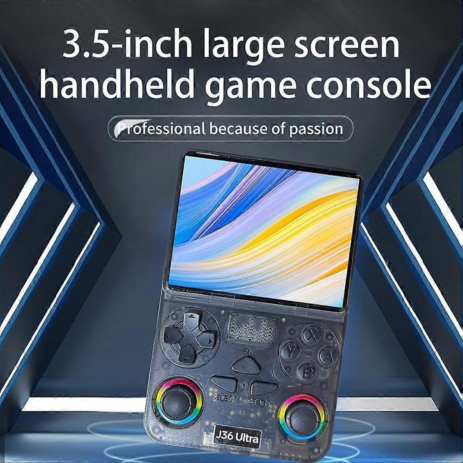 Image of Playtastic J36 Ultra Game Console 4 inch Retro Emulator System 64 GB with RGB joystick lighting & Built-in YouTube support