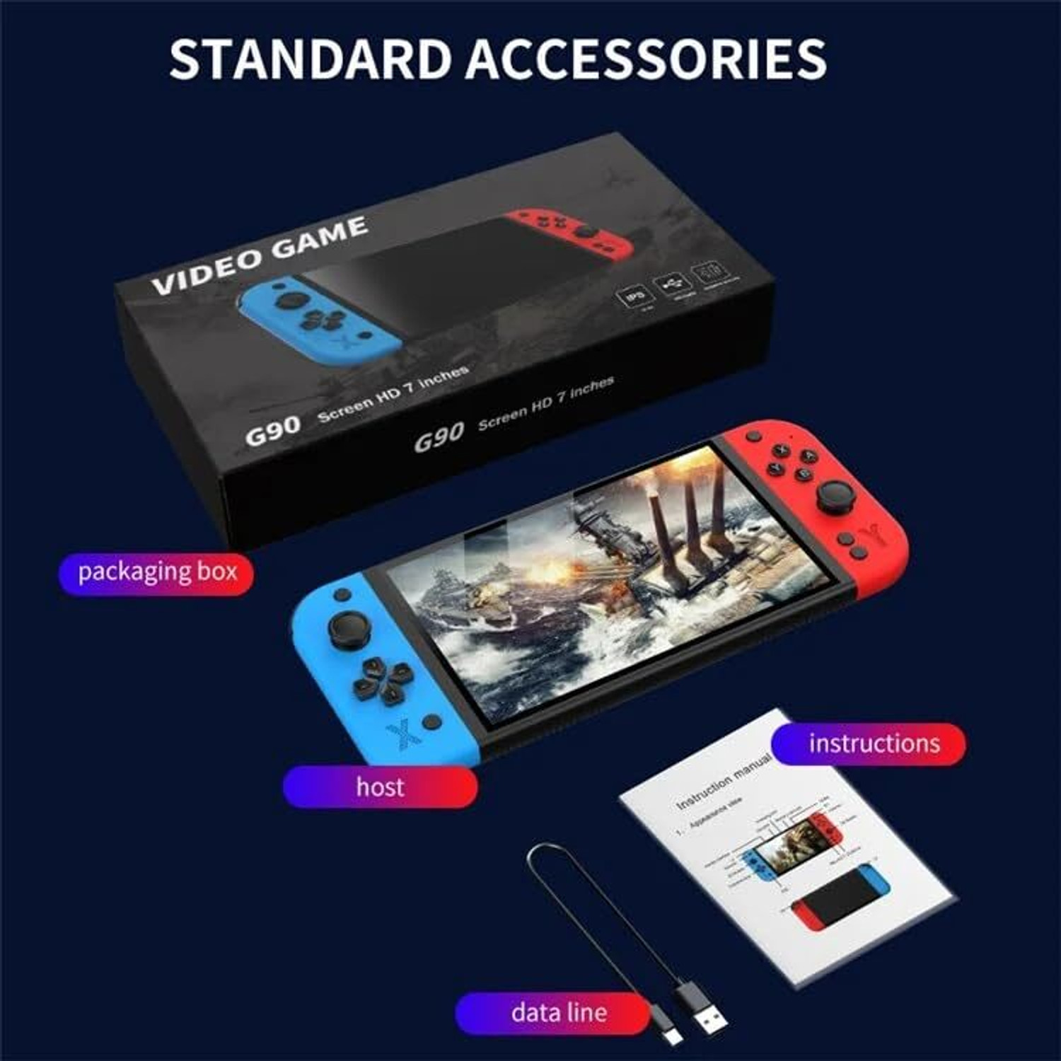 Image of GAMESOUL G90 Handheld Game Console Multi-System Emulator Arcade Gaming Controller Revisit Childhood, Retro Old Video Game (Best Gift & Fun) for All Ages 64 GB with Modern Gamer Love by Fans of Portable, PS5,PS4,PS3,PS2,PS1, Xbox,Nintendo Switch