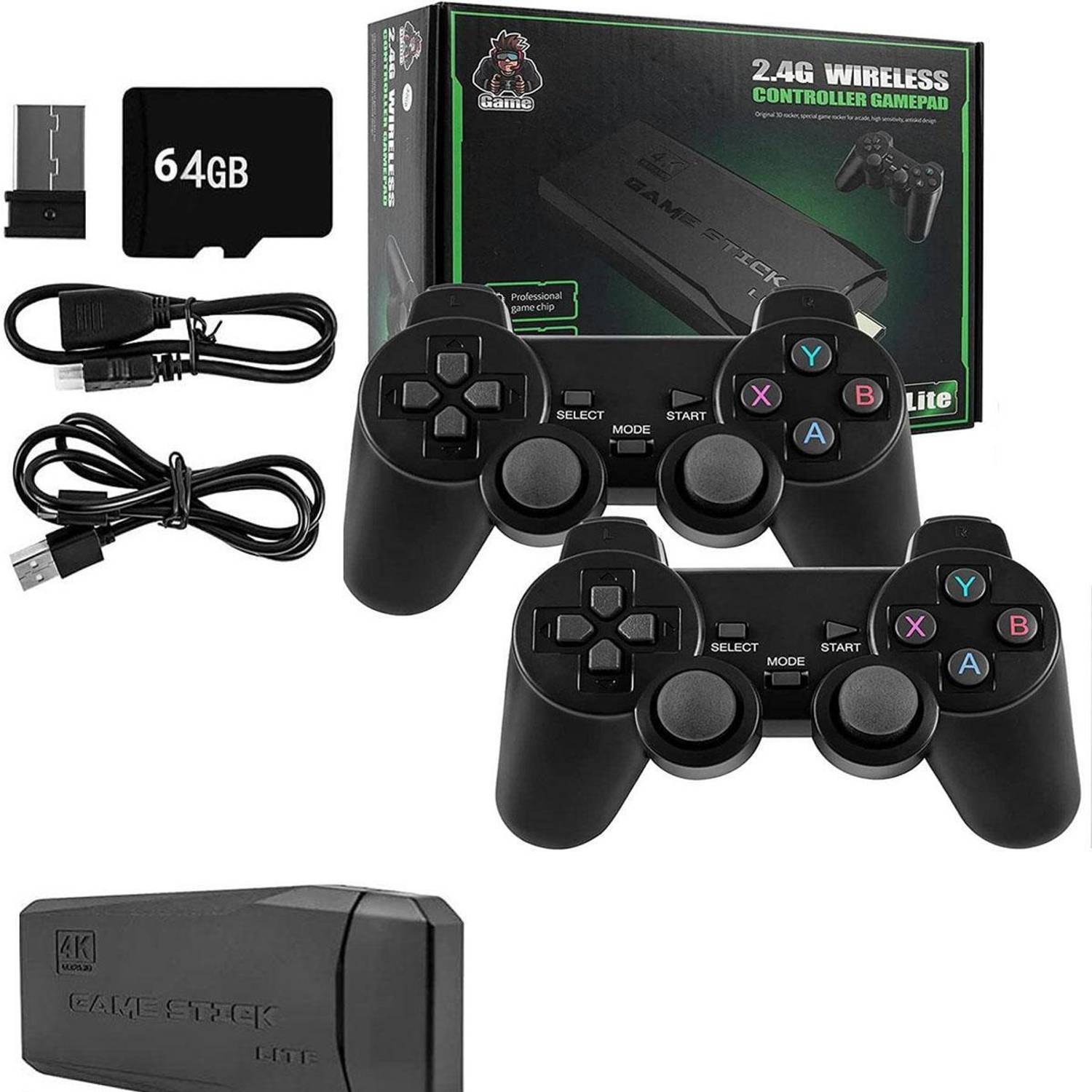 lightgaming WIRELESS Game stick-m8_15 Emulator Game Classic Retro 20000 64 GB HDMI 4K stick 64 GB with 15 Emulators, Super Mario, Crash, GTA, Zelda, Sonic, Donkey Kong, Street Fighter