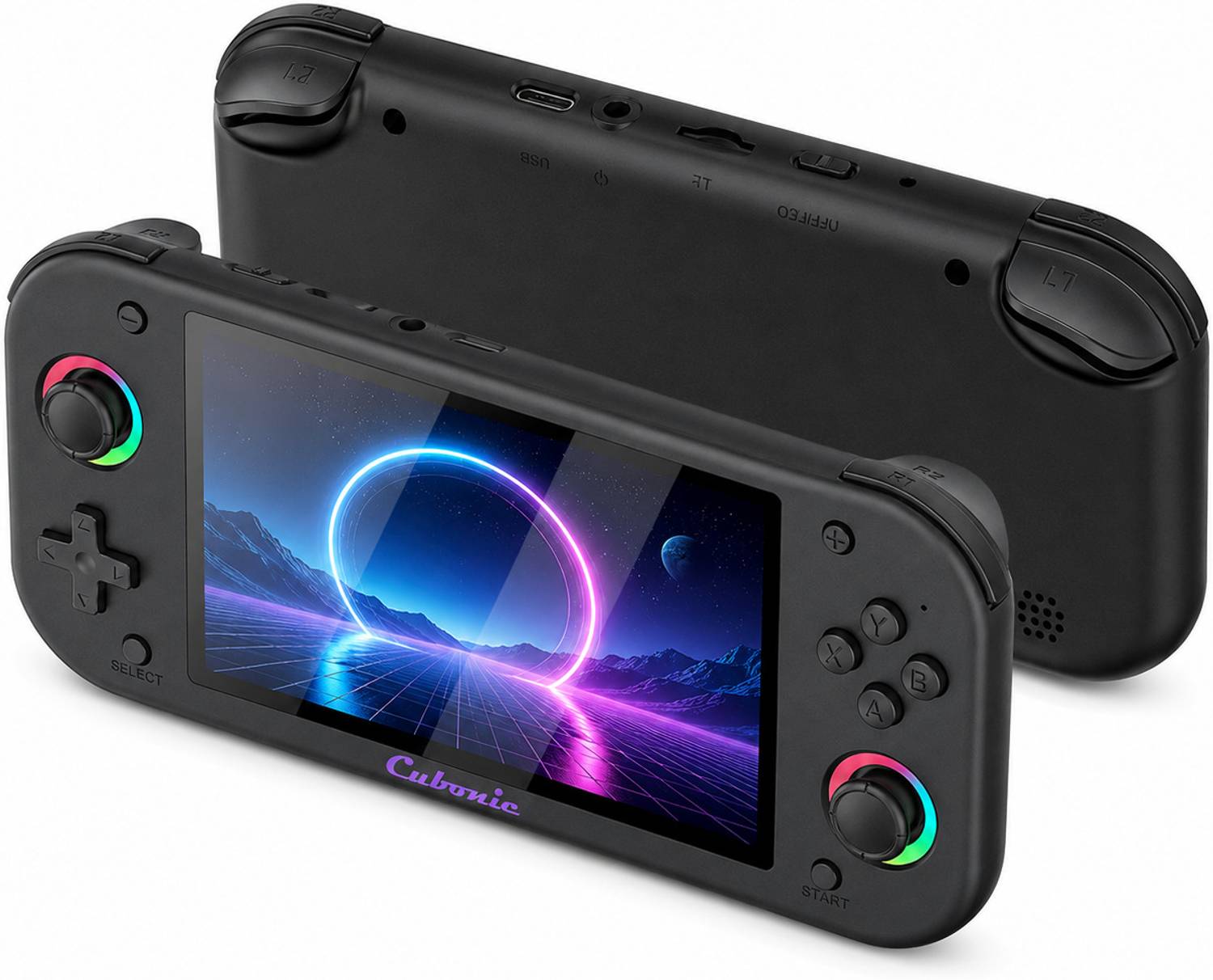 Cubonic VividGo M26 Console 5.1" HD Display Dual RGB Joystick for Kids-Teens-Adult 64 GB with 20k+ Built In Retro Games, 30+Emulators, 3000mah Rechargeable, 64GB Pre-filled SD Card