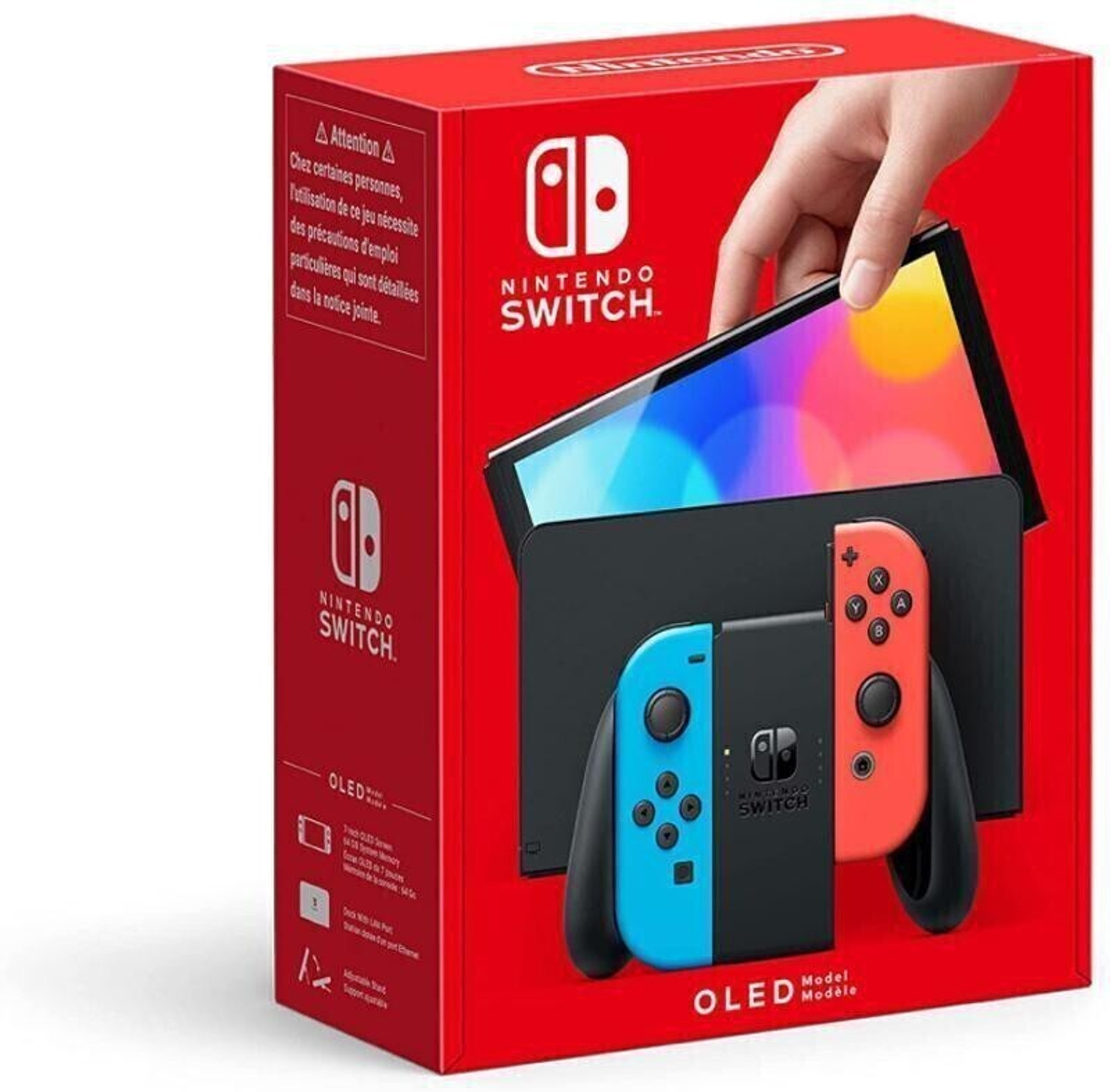Image of NINTENDO Switch OLED Console with Neon Blue Neon Red Joy Con 64 GB