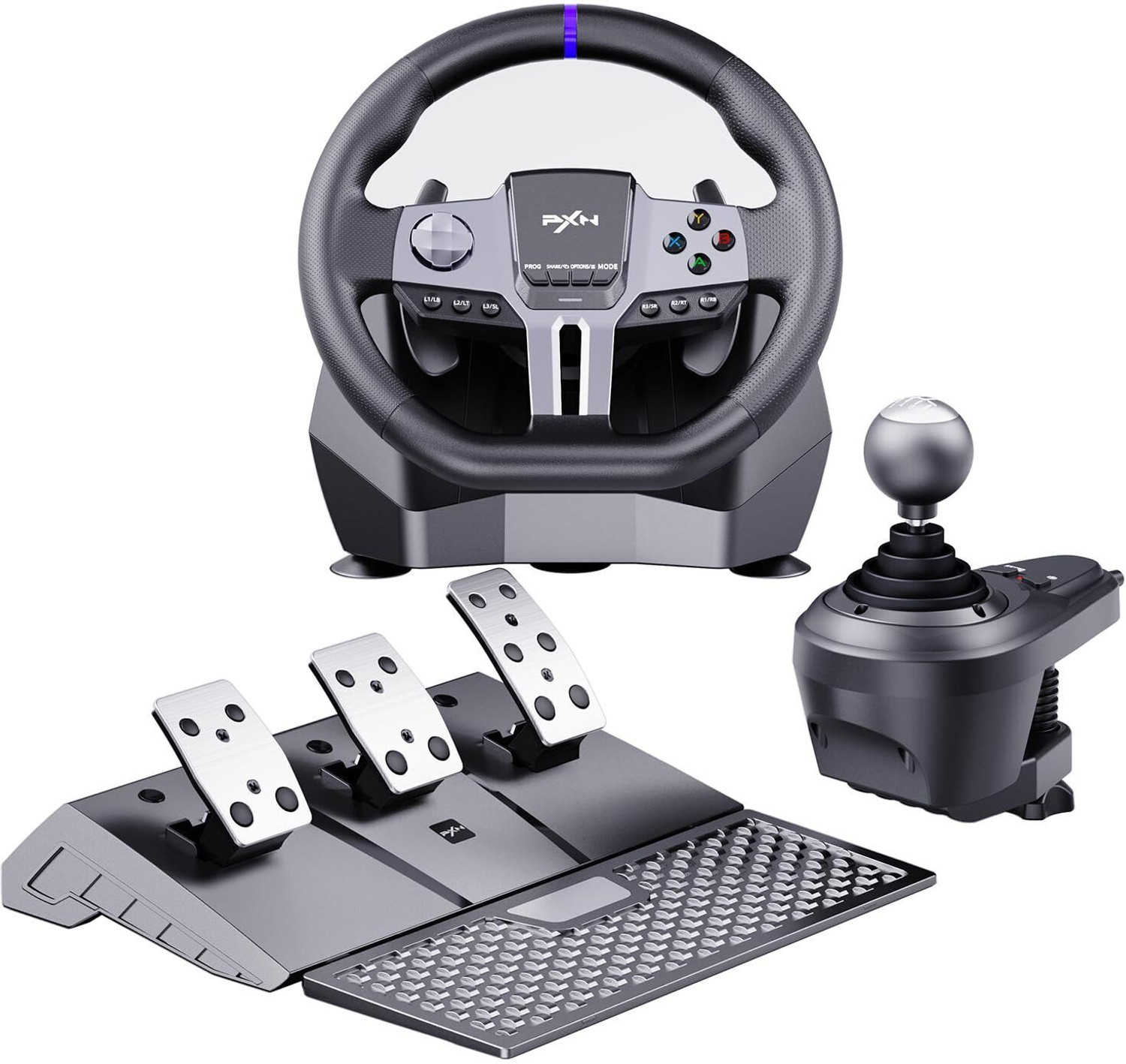 Image of BITWEAVE PXN V9 GEN 2 Gaming Steering Wheel 270 /900 Rotation Racing Wheel Shift Pedals with Car Steering Game Set for Ultimate Racing Experience